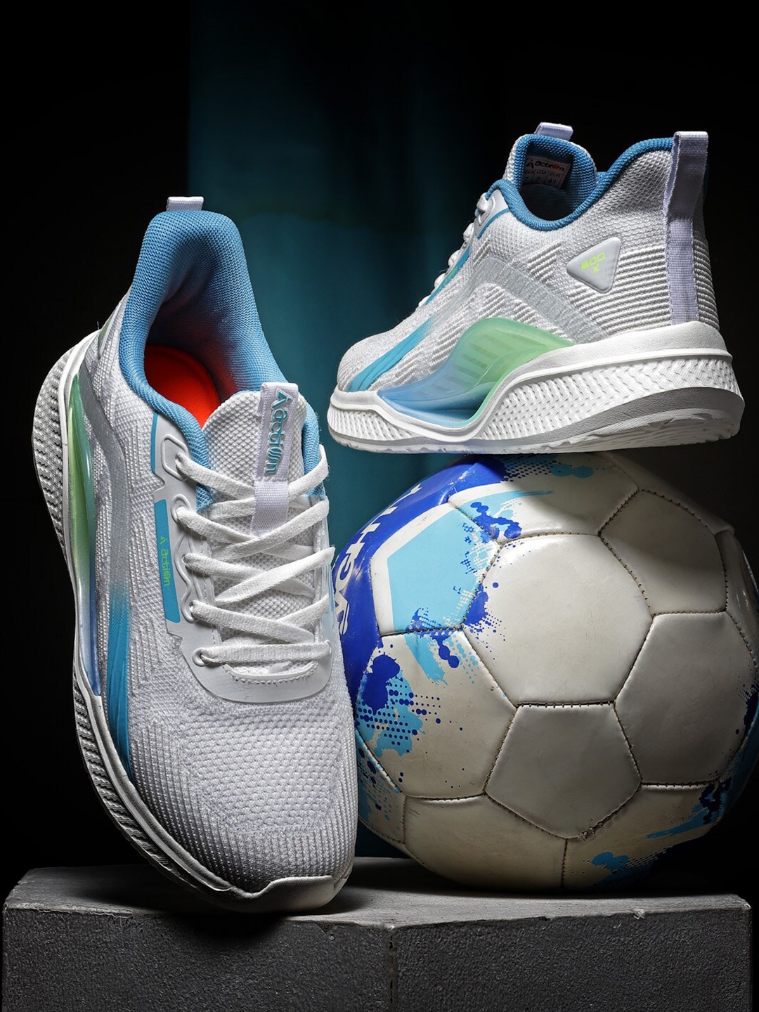 

Action Men Mesh Lace Up Running Shoes, White
