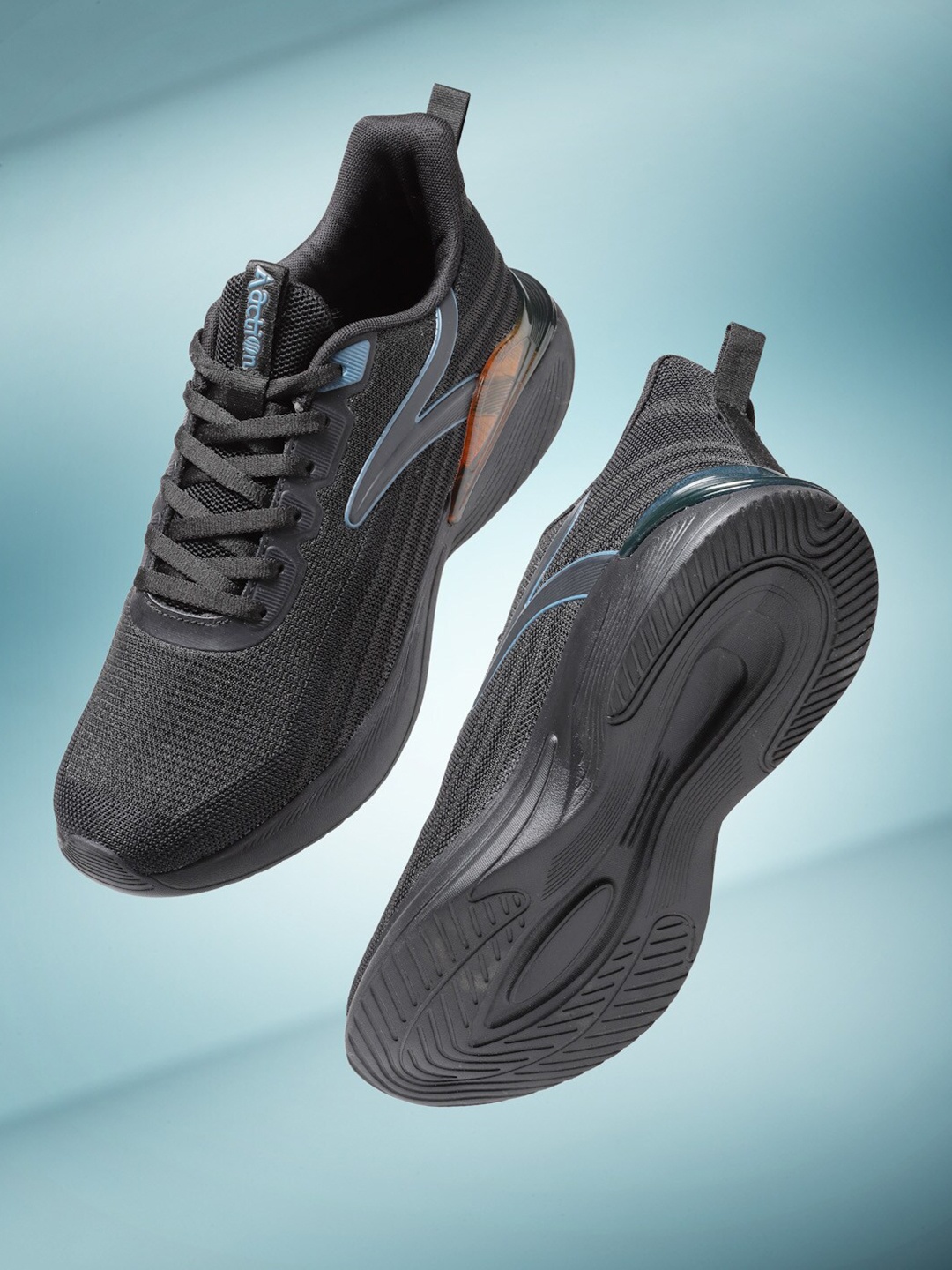 

Action Men Mesh Lace Up Running Shoes, Black