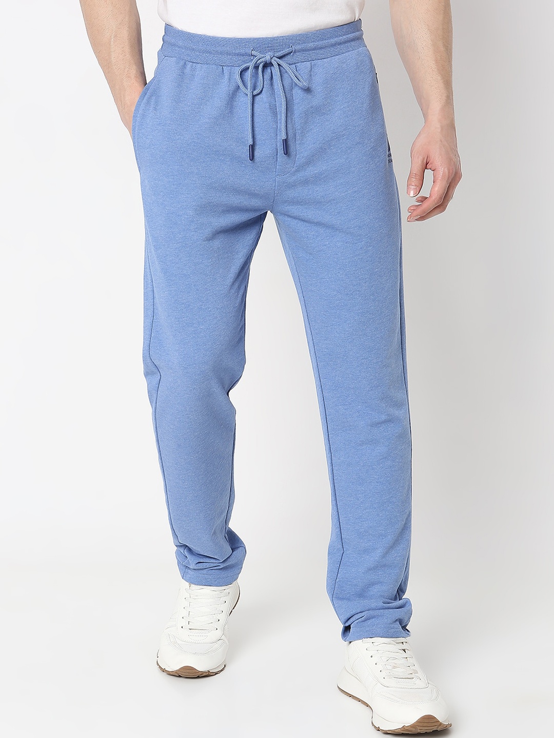 

Underjeans by Spykar Men Cotton Mid-Rise Track Pant, Blue