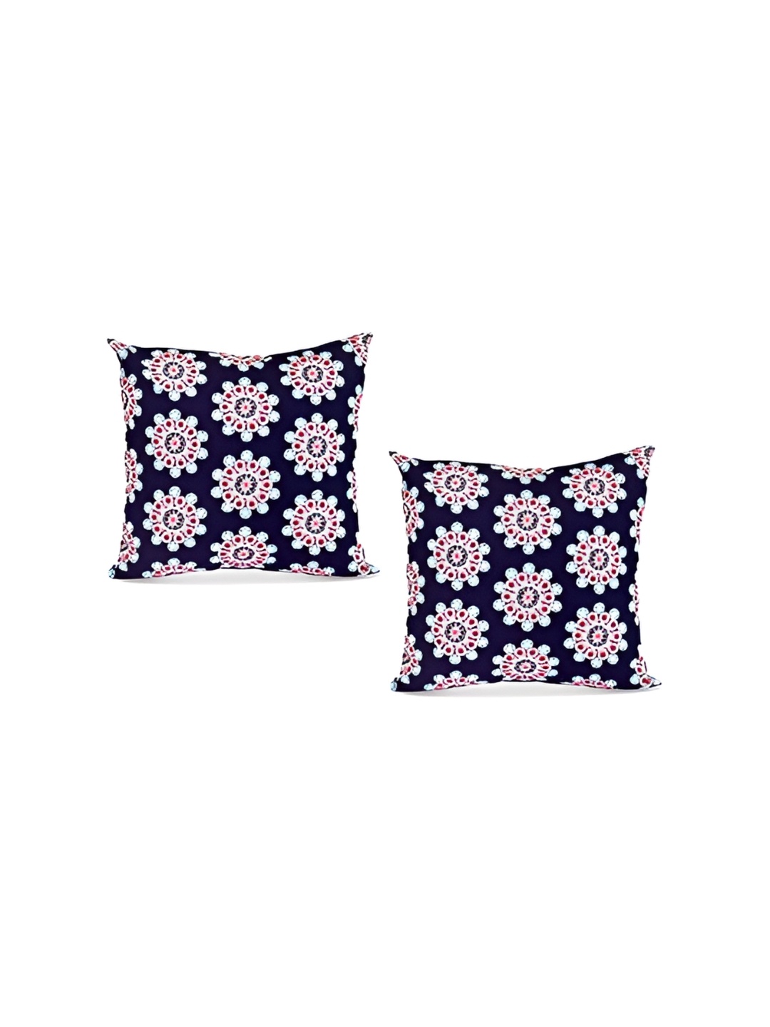 

SWITCHON Blue & Pink 2 Pieces Ethnic Motifs Printed Square Cotton Cushion Covers