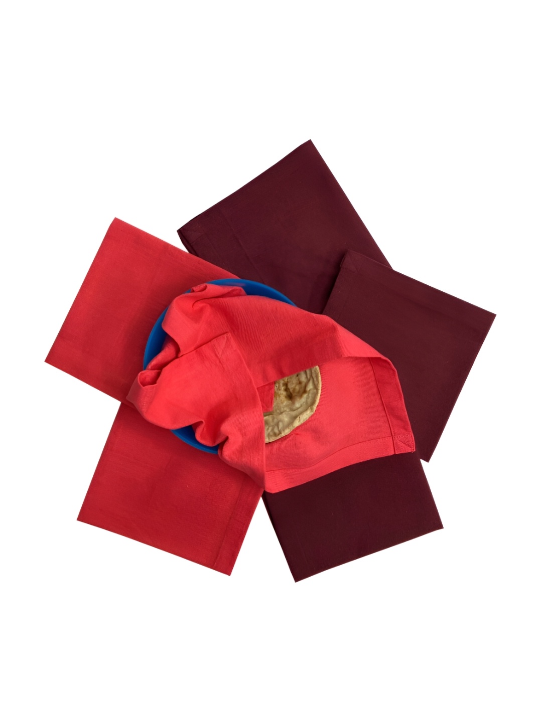 

FOVEROS Red & Maroon 6 Pieces Cotton Table Napkins
