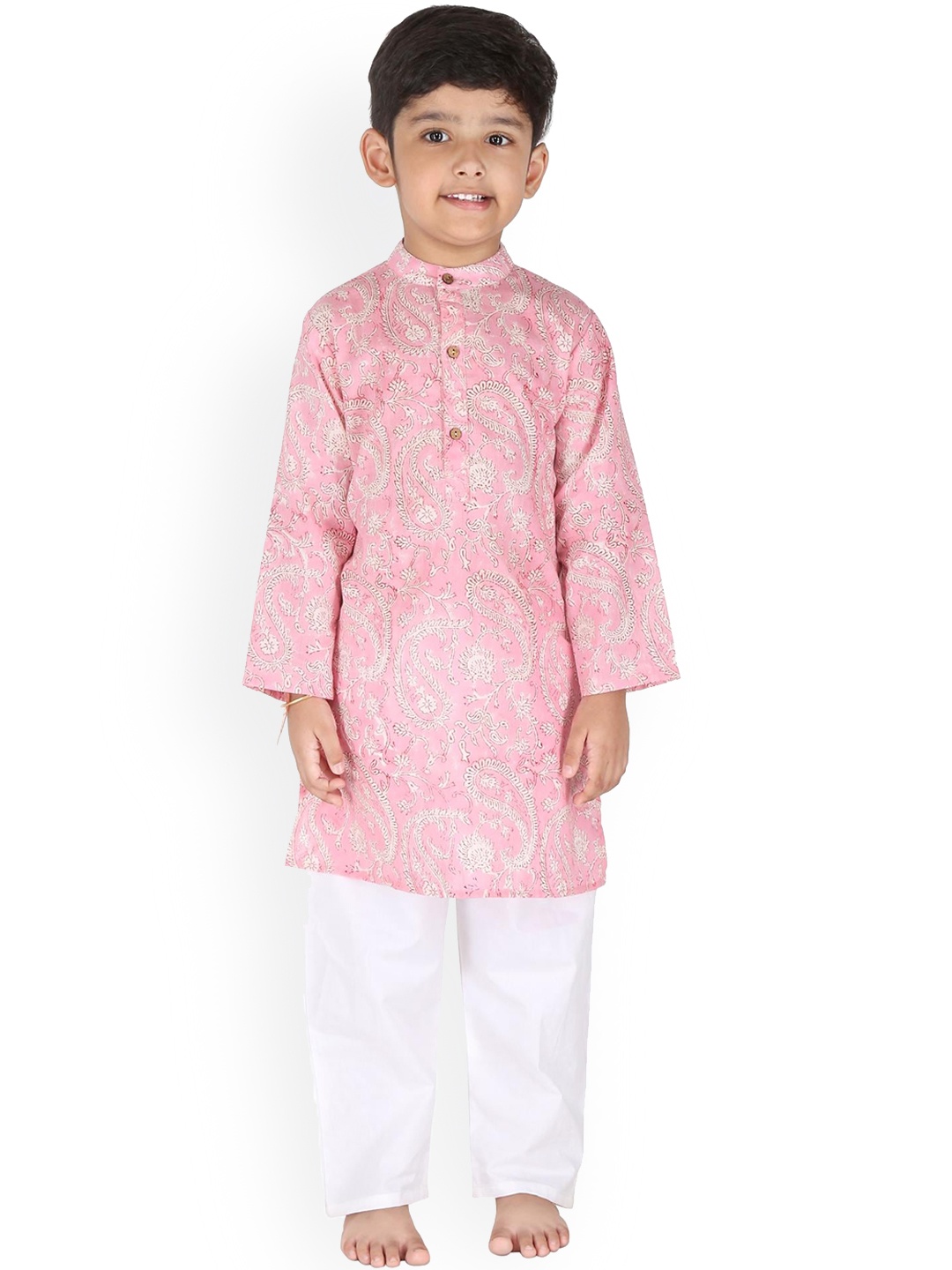 

BAESD Boys Floral Printed Pure Cotton Night suit, Pink