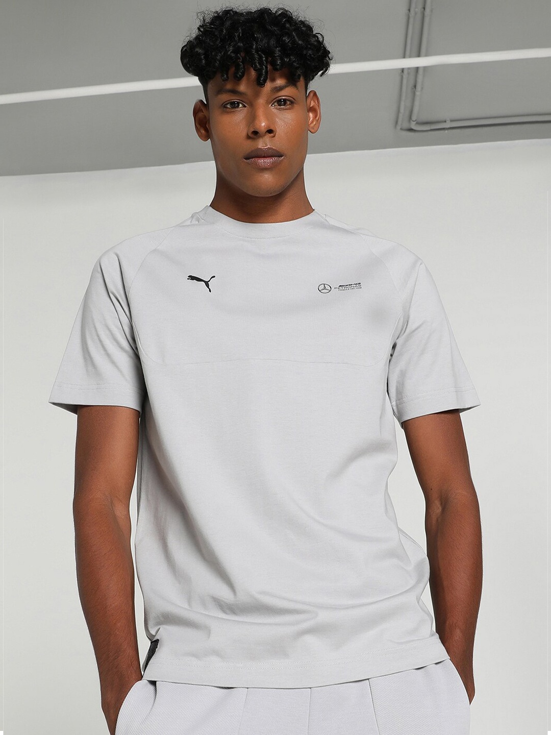 PUMA Motorsport Mercedes-AMG Petronas Printed PUMATECH Cotton T-shirt, Grey