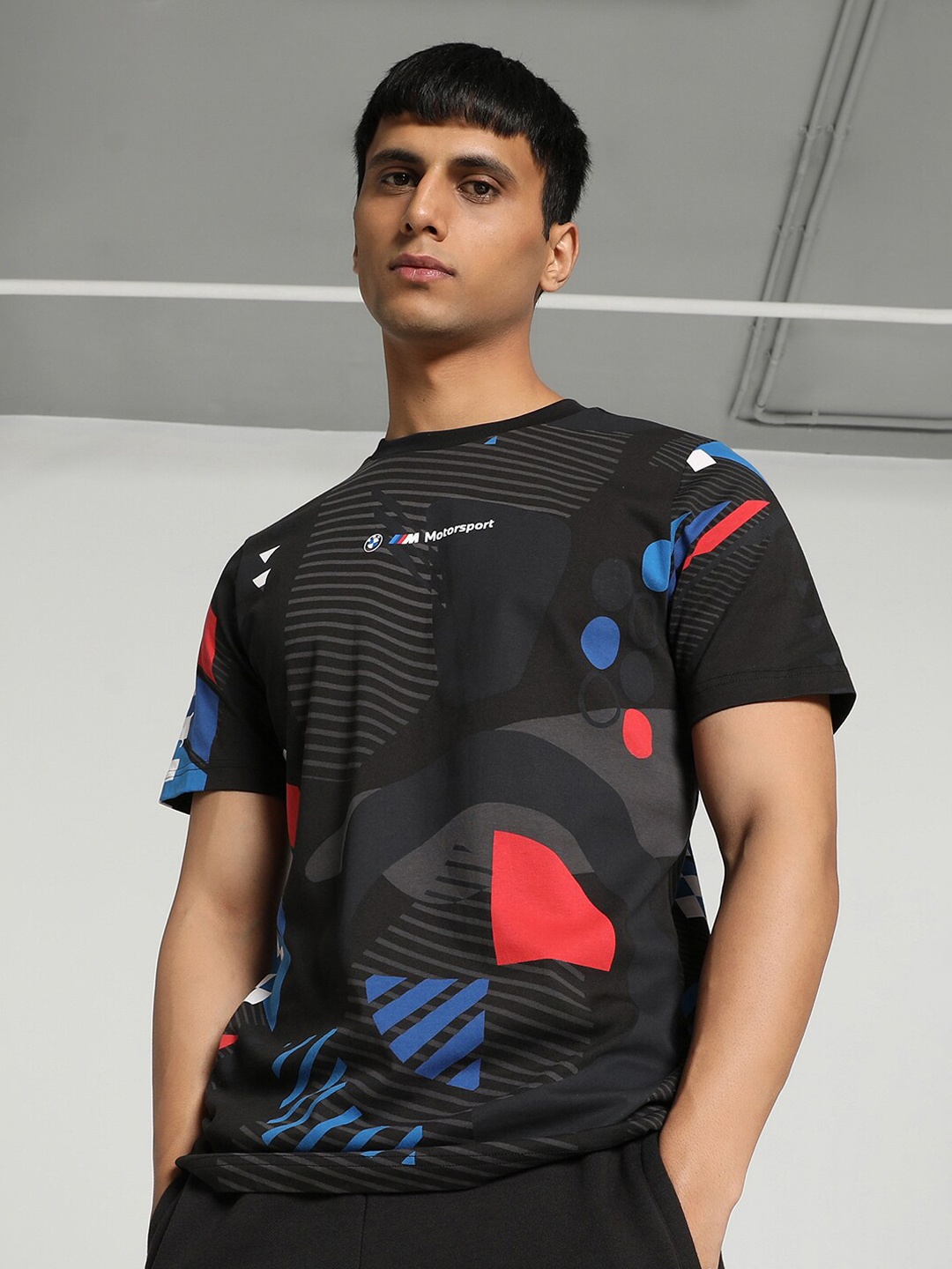 PUMA Motorsport BMW M Printed Cotton T-shirt, Black