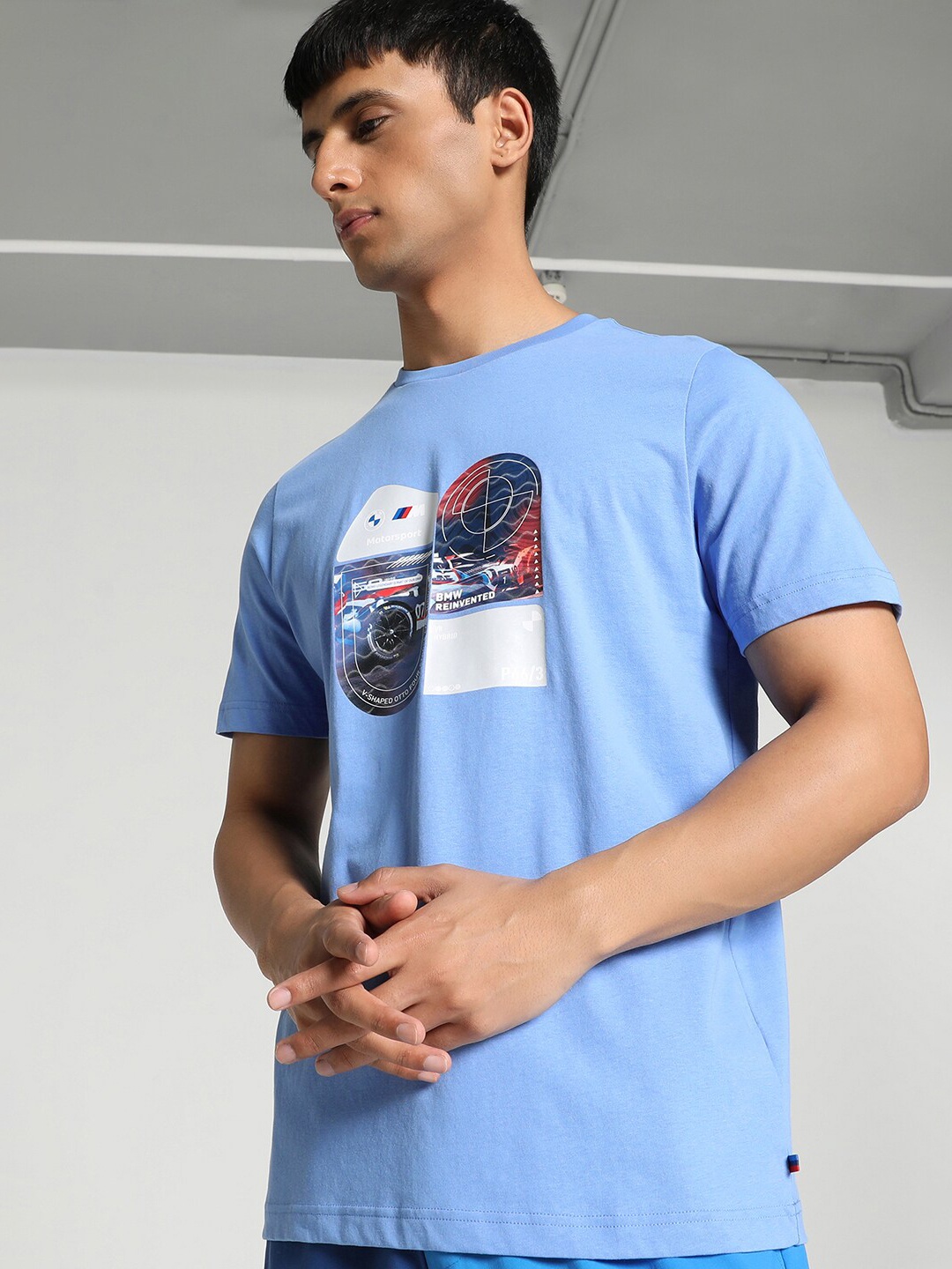 PUMA Motorsport BMW M Printed Cotton T-shirt, Blue