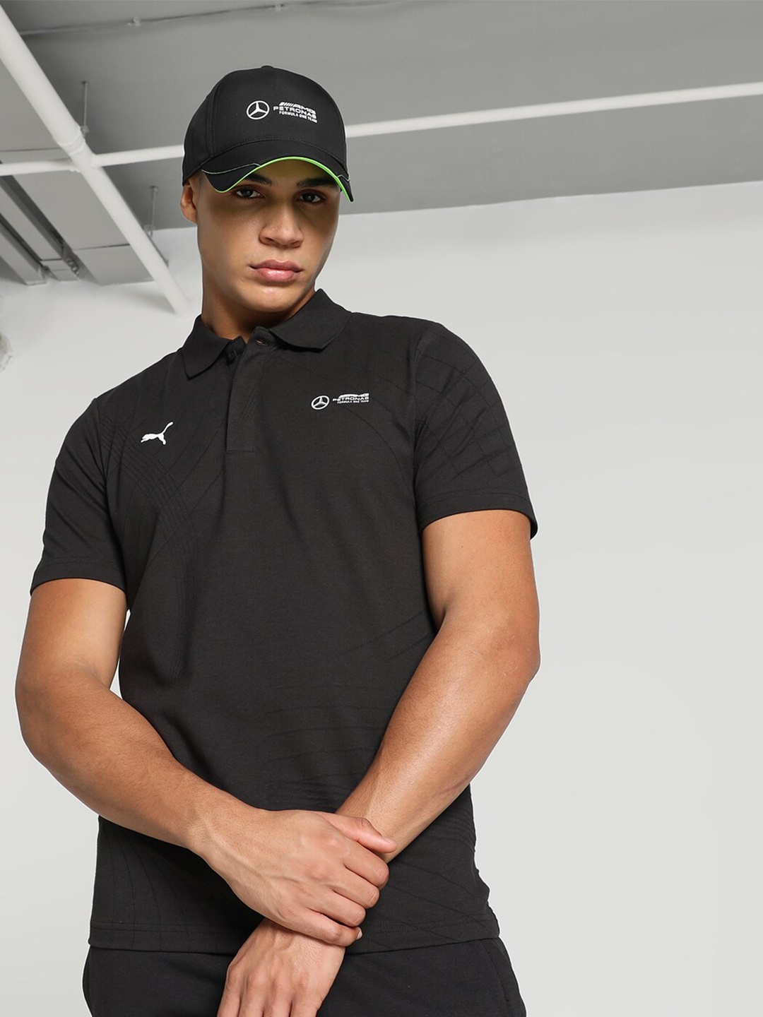 PUMA Motorsport Polo Collar T-shirt, Black