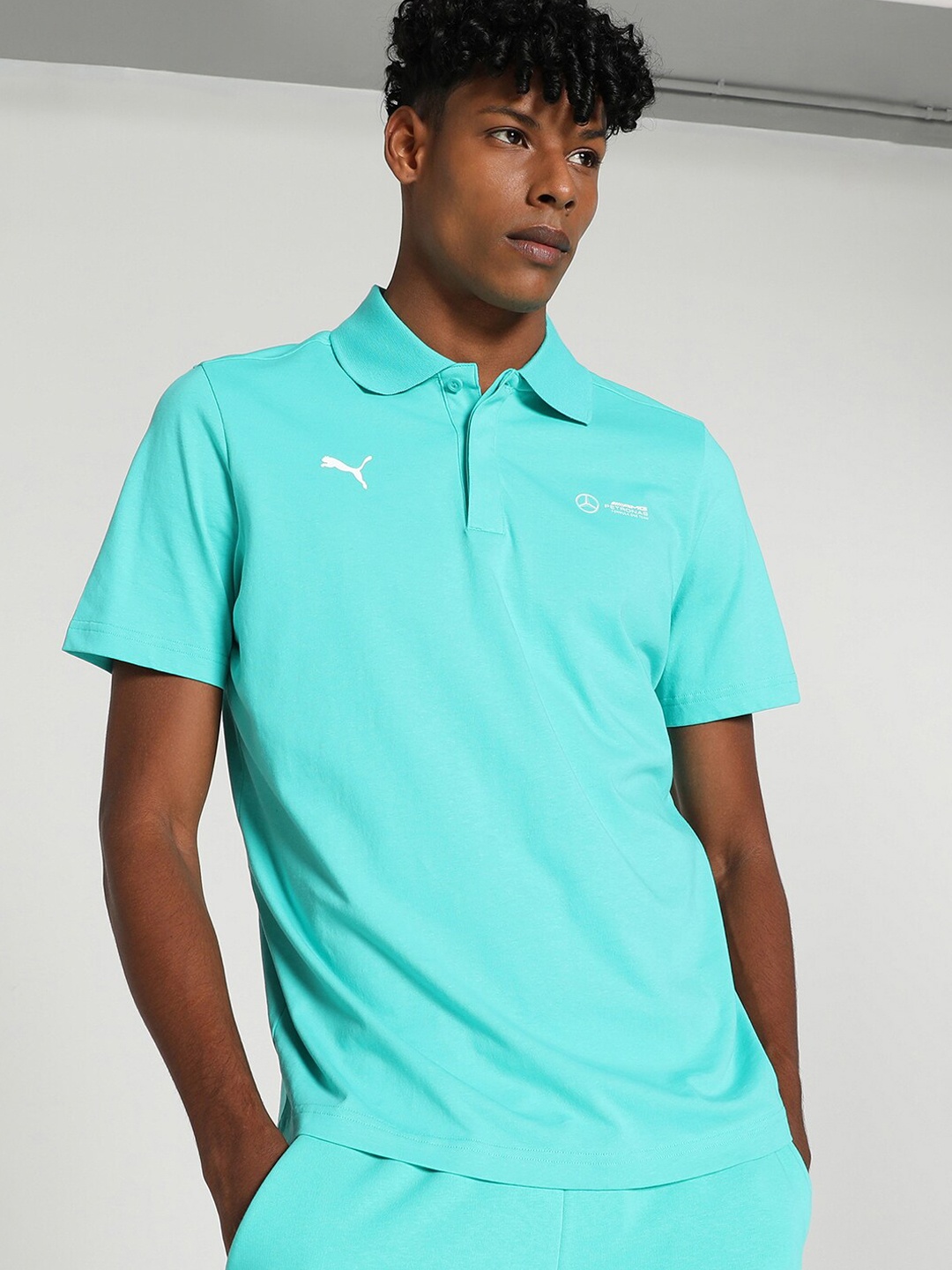 

PUMA Motorsport Mercedes-AMG Petronas Polo Collar Cotton T-shirt, Green