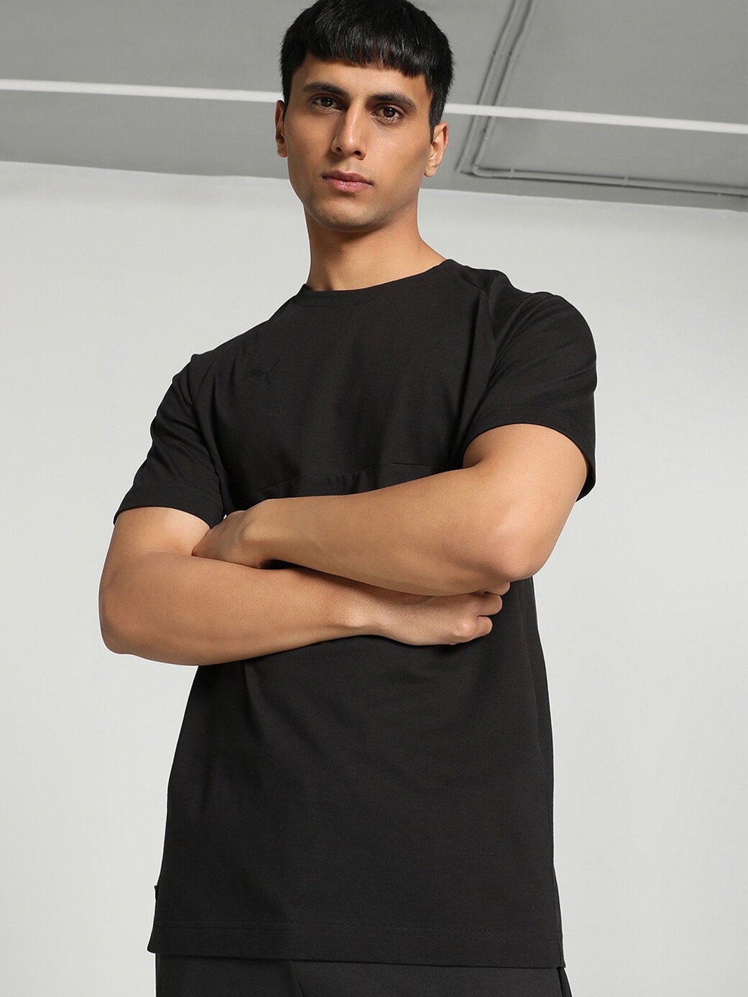 PUMA Motorsport Round Neck Cotton T-shirt, Black