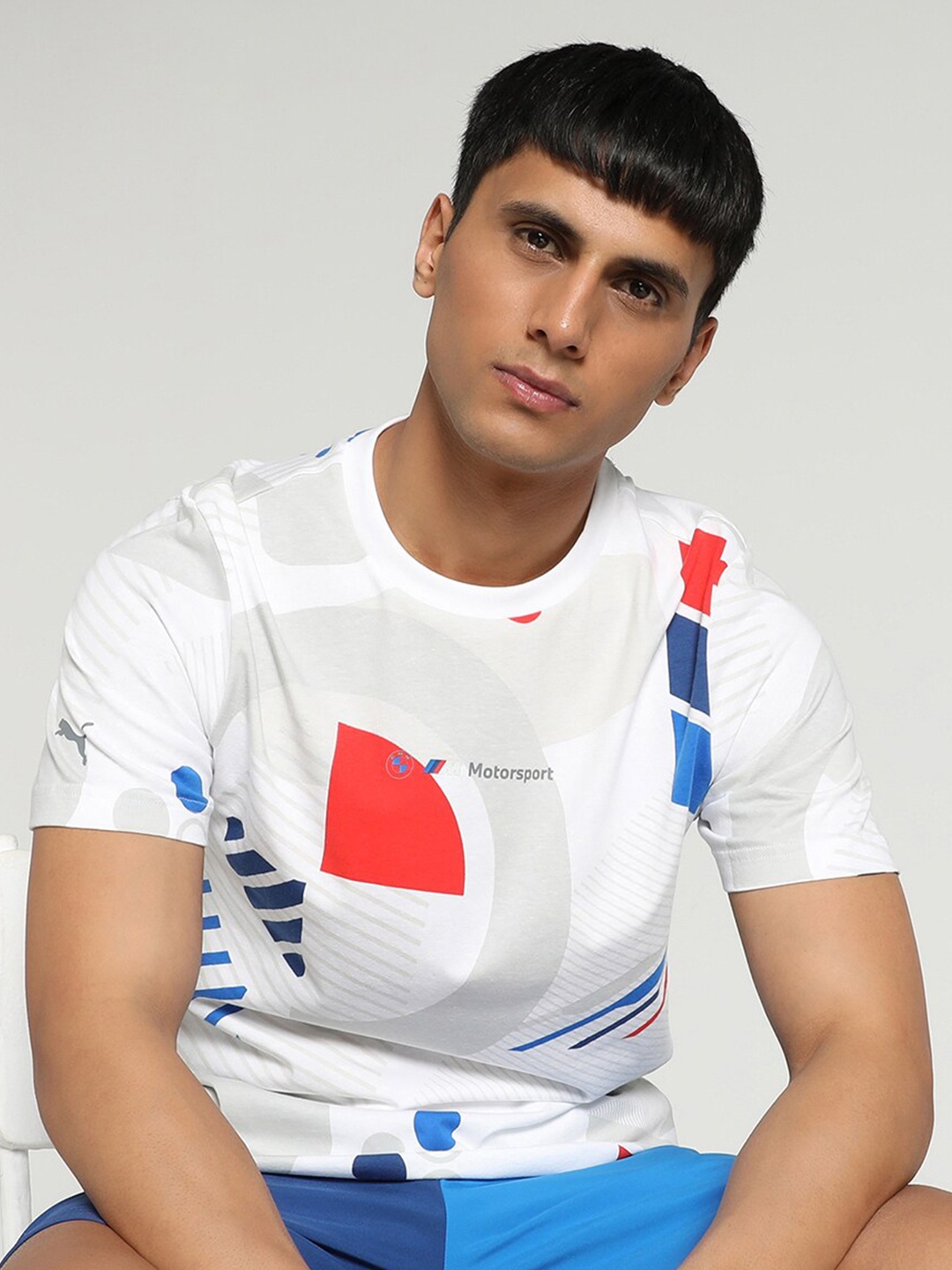

PUMA Motorsport BMW M Printed Cotton T-shirt, White