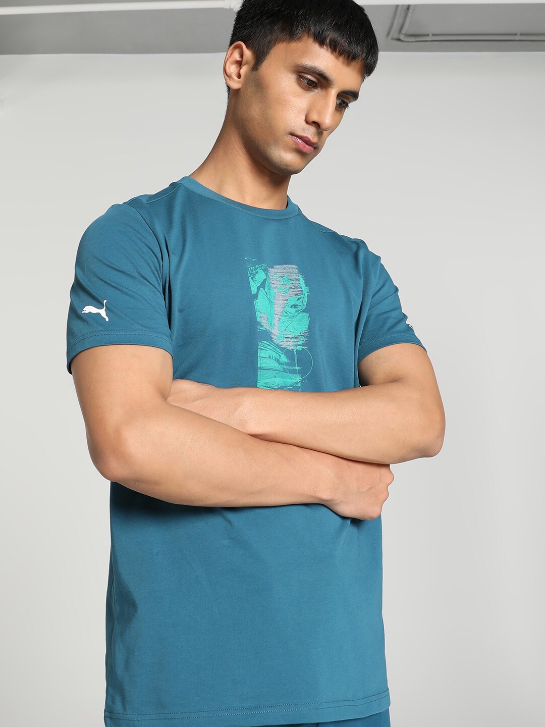 

PUMA Motorsport Mercedes-AMG Petronas Graphic Printed Cotton T-shirt, Blue