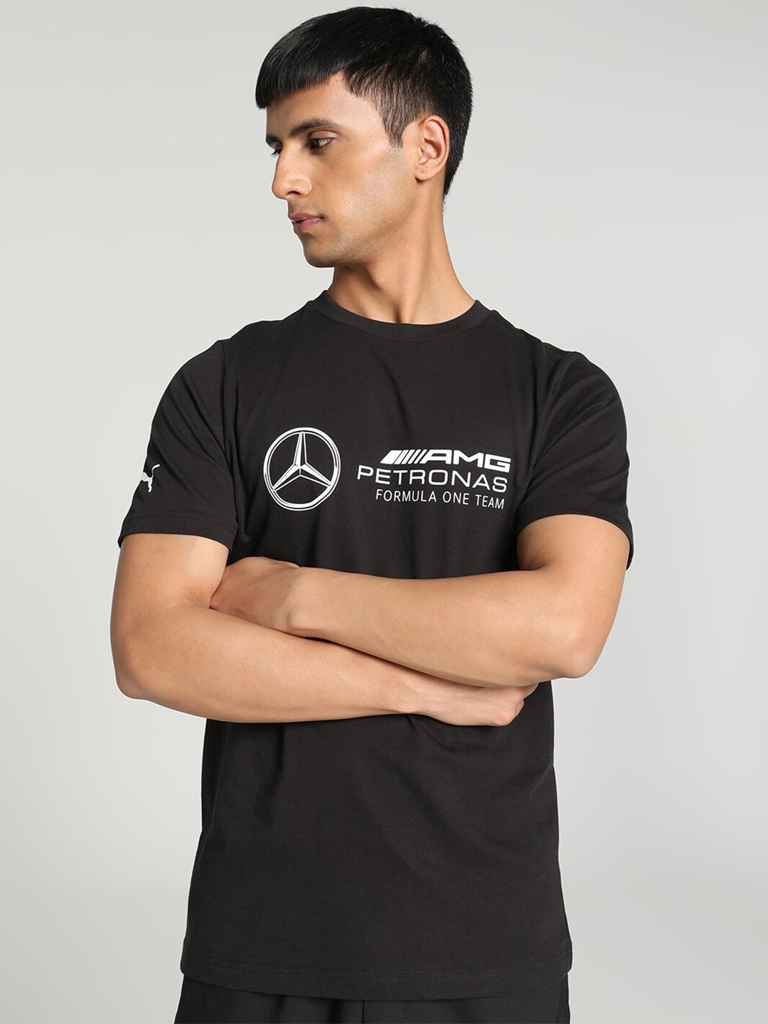 

PUMA Motorsport Mercedes-AMG Petronas Logo Printed Cotton T-shirt, Black