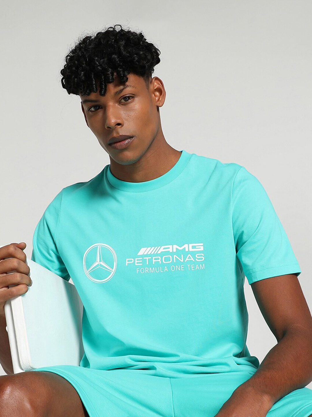 

PUMA Motorsport Mercedes-AMG Petronas Logo Printed Cotton T-shirt, Green