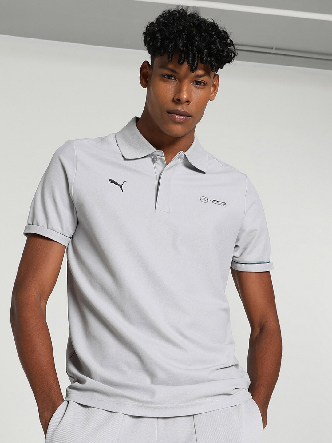 

PUMA Motorsport Polo Collar Cotton T-shirt, Grey