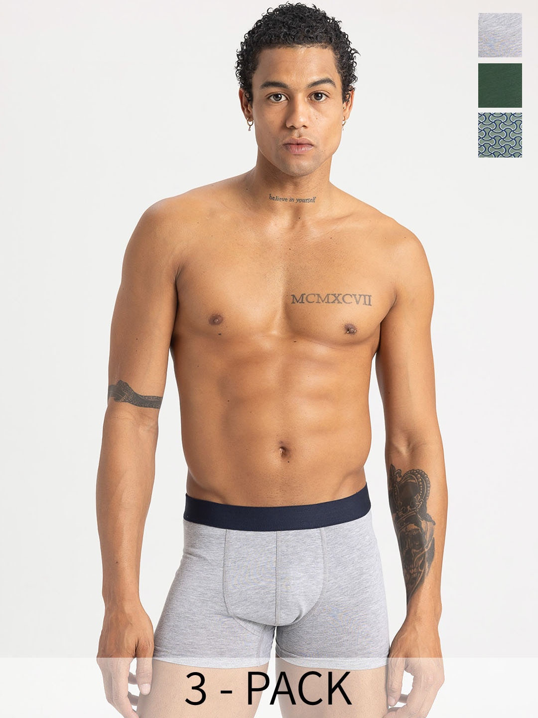 

DeFacto Pack Of 3 Cotton Trunks 233795048-KH493, Grey