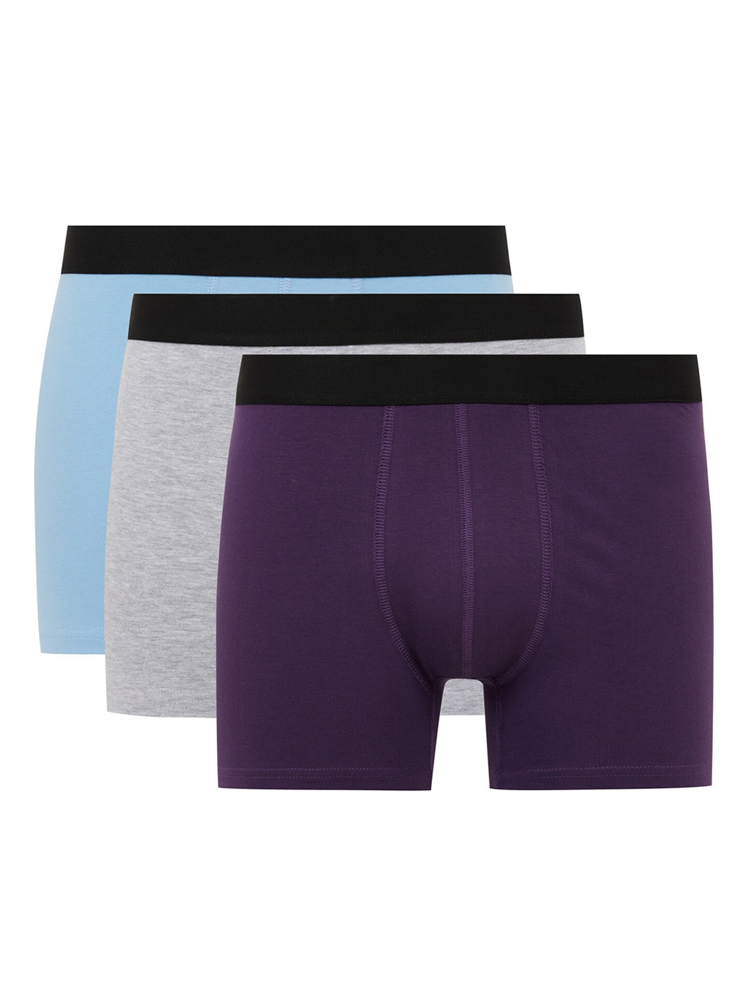 

DeFacto Pack Of 3 Cotton Short Trunks, Blue
