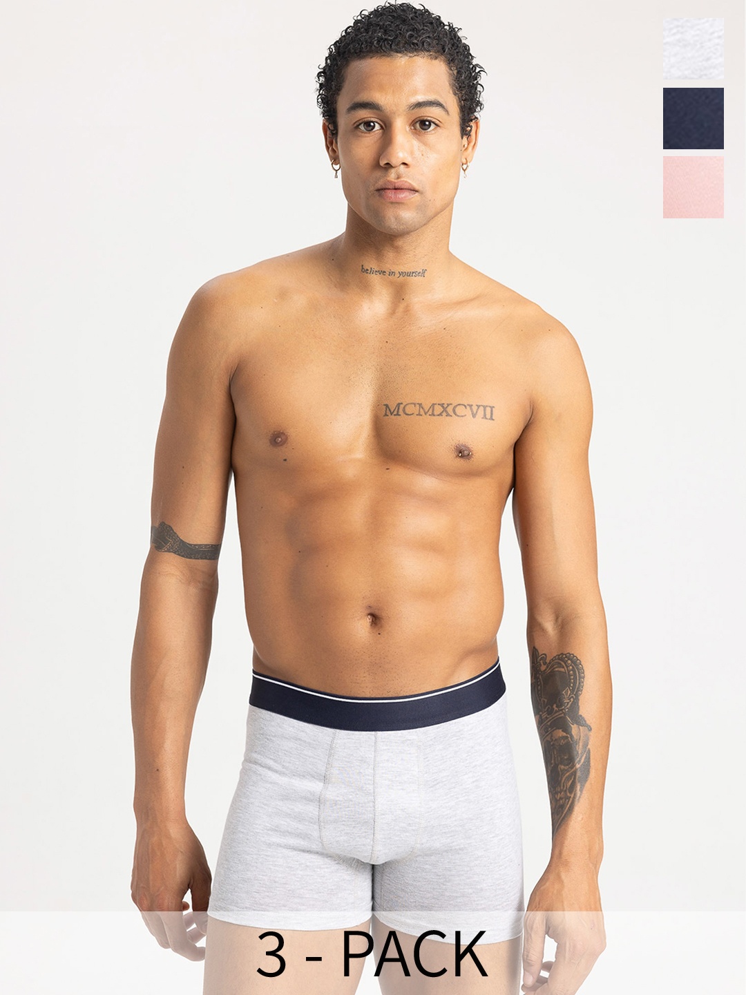 

DeFacto Pack Of 3 Cotton Short Trunks, Grey