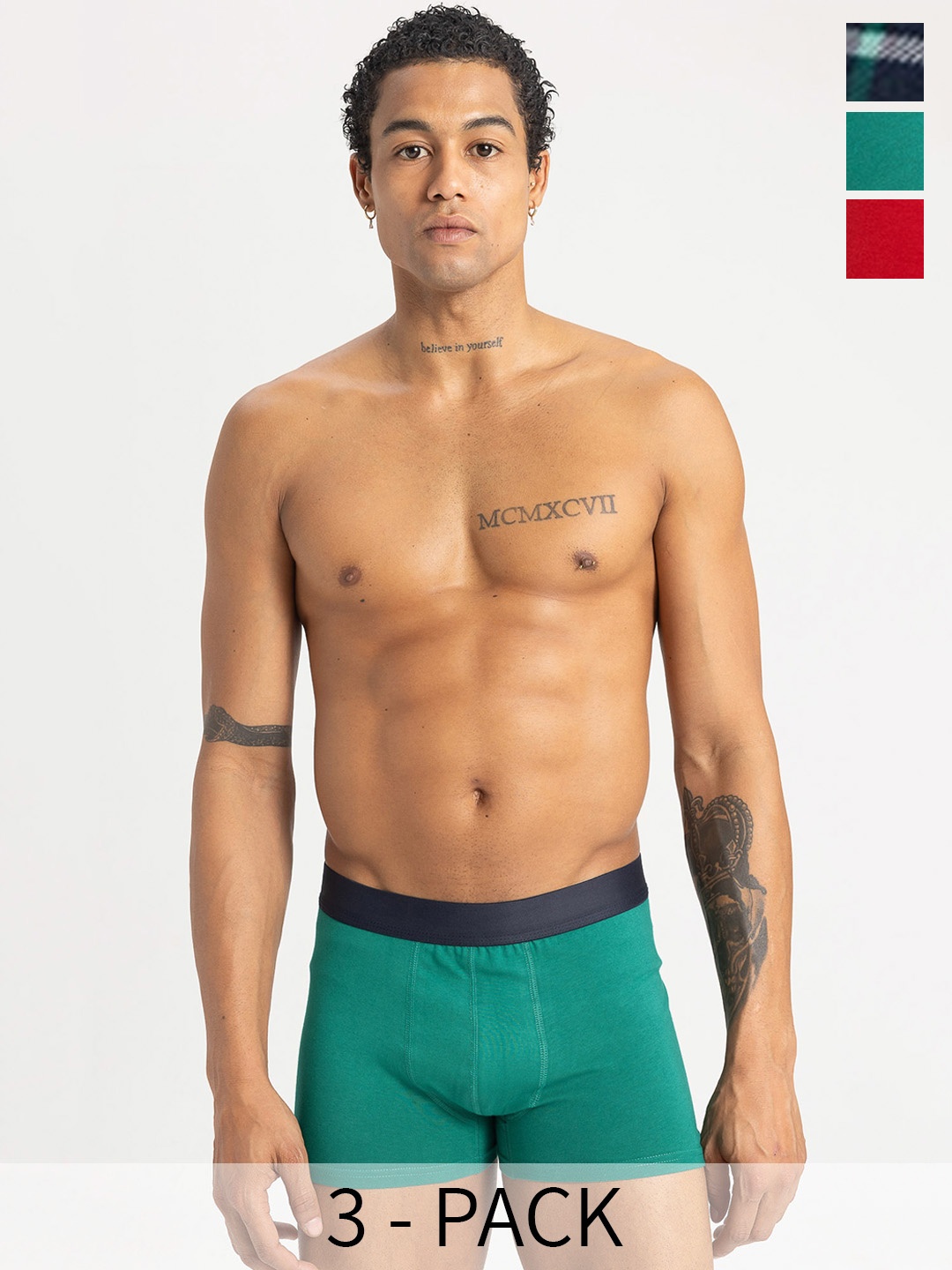 

DeFacto Pack Of 3 Mid-Rise Trunks 233888957-RD79, Red