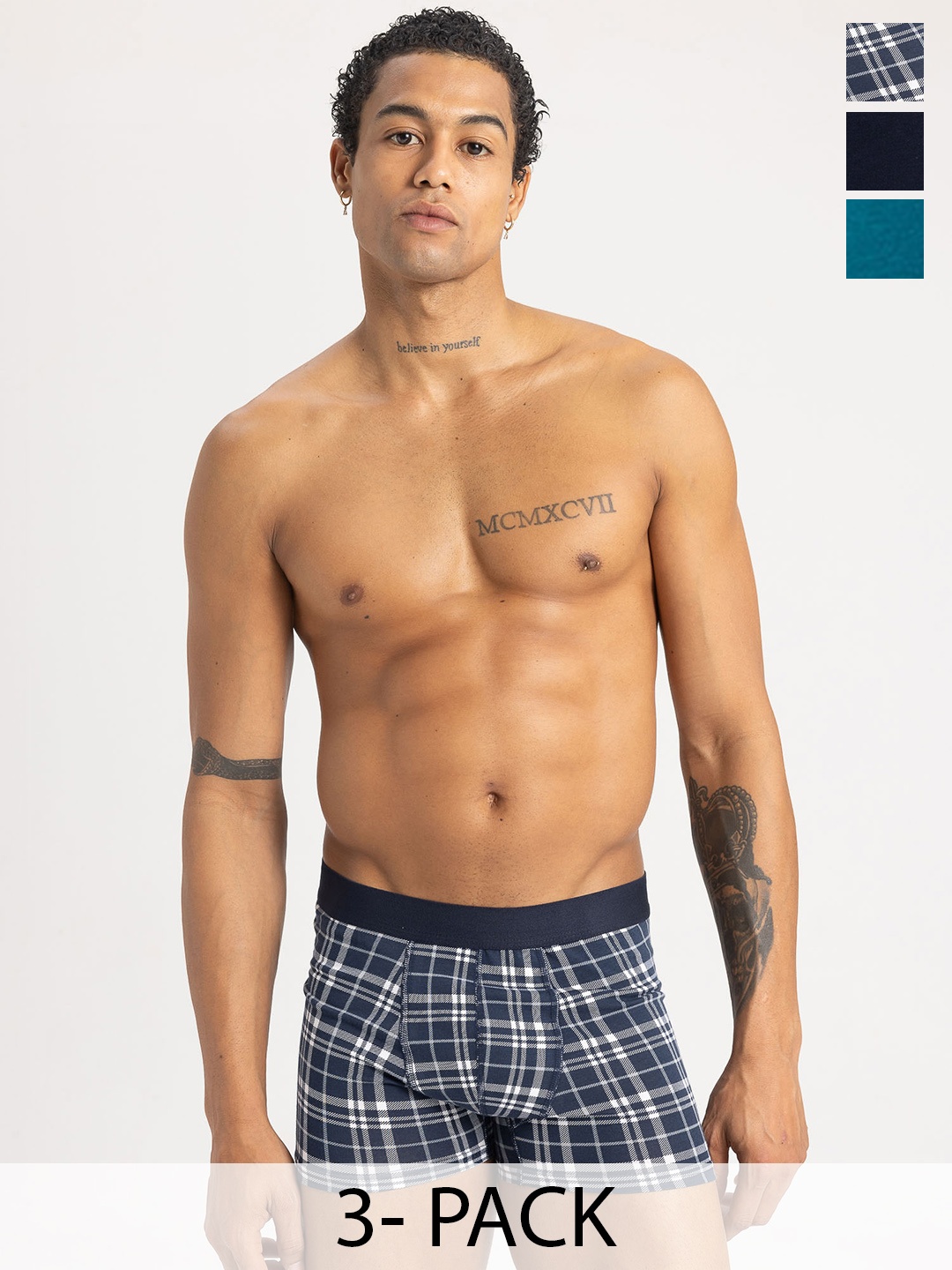 

DeFacto Pack Of 3 Cotton Short Trunks, Navy blue