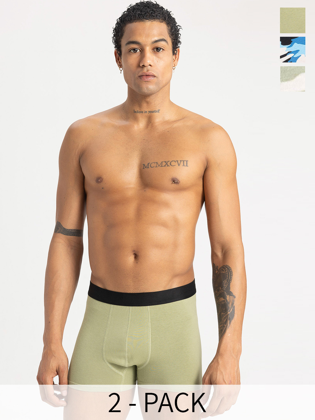 

DeFacto Pack Of 3 Cotton Short Trunks, Green