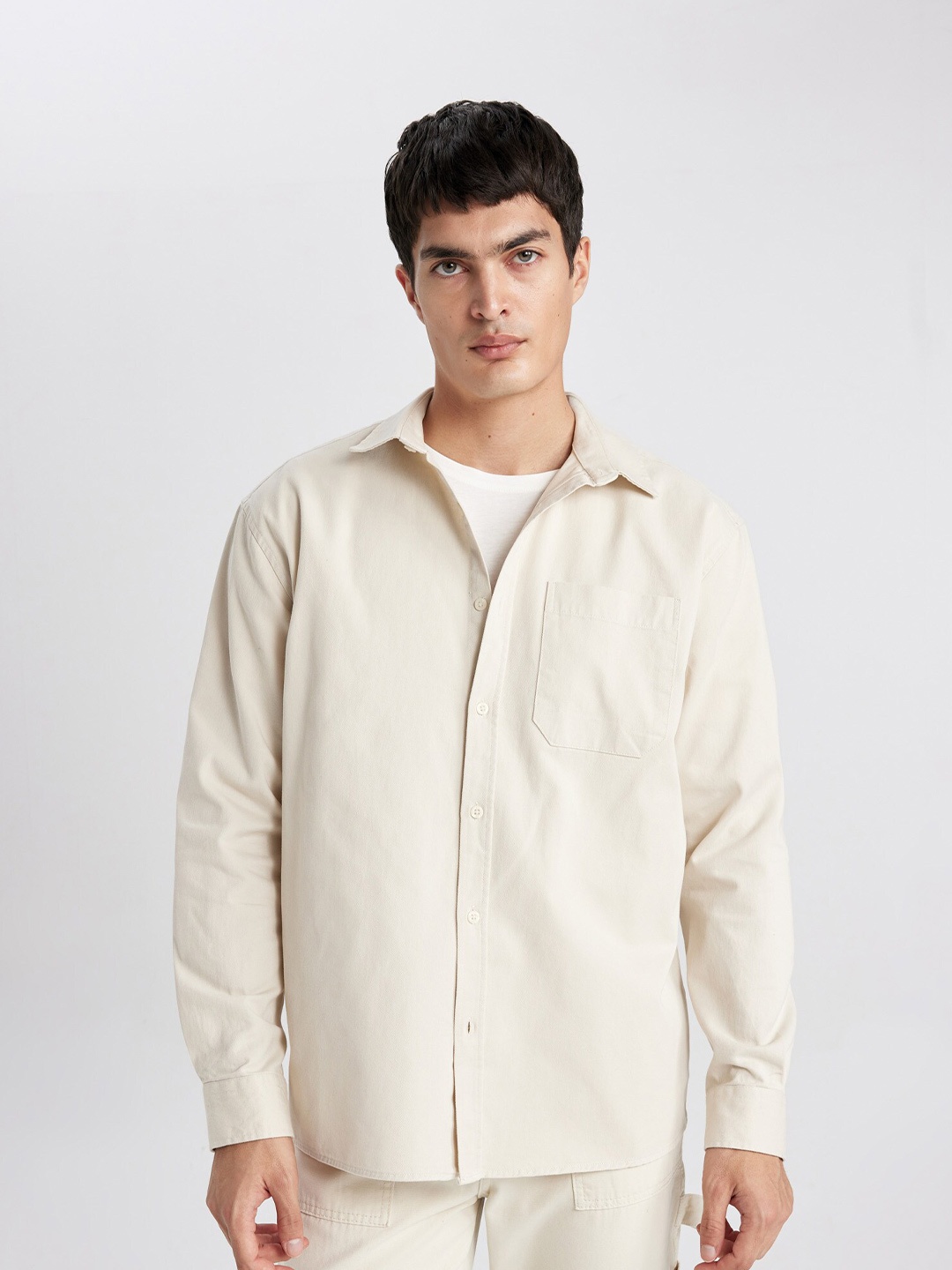

DeFacto Pure Cotton Casual Shirt, Beige