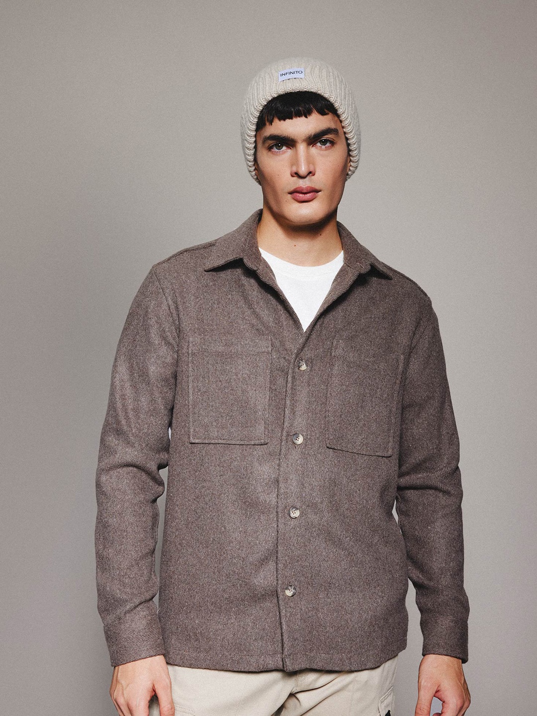 

DeFacto Spread Collar Casual Shirt, Brown