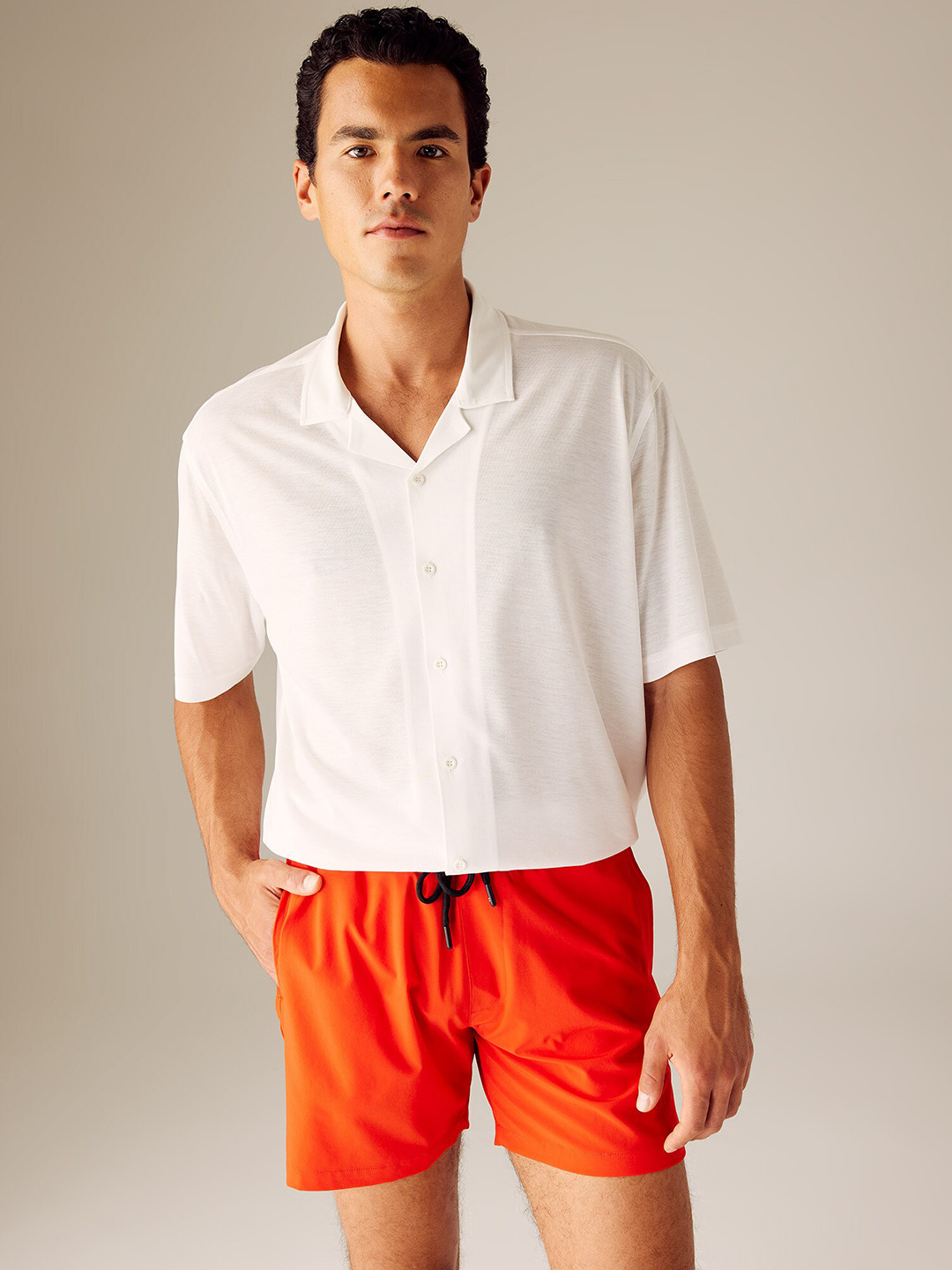 

DeFacto Men Mid-Rise Swim Shorts, Red