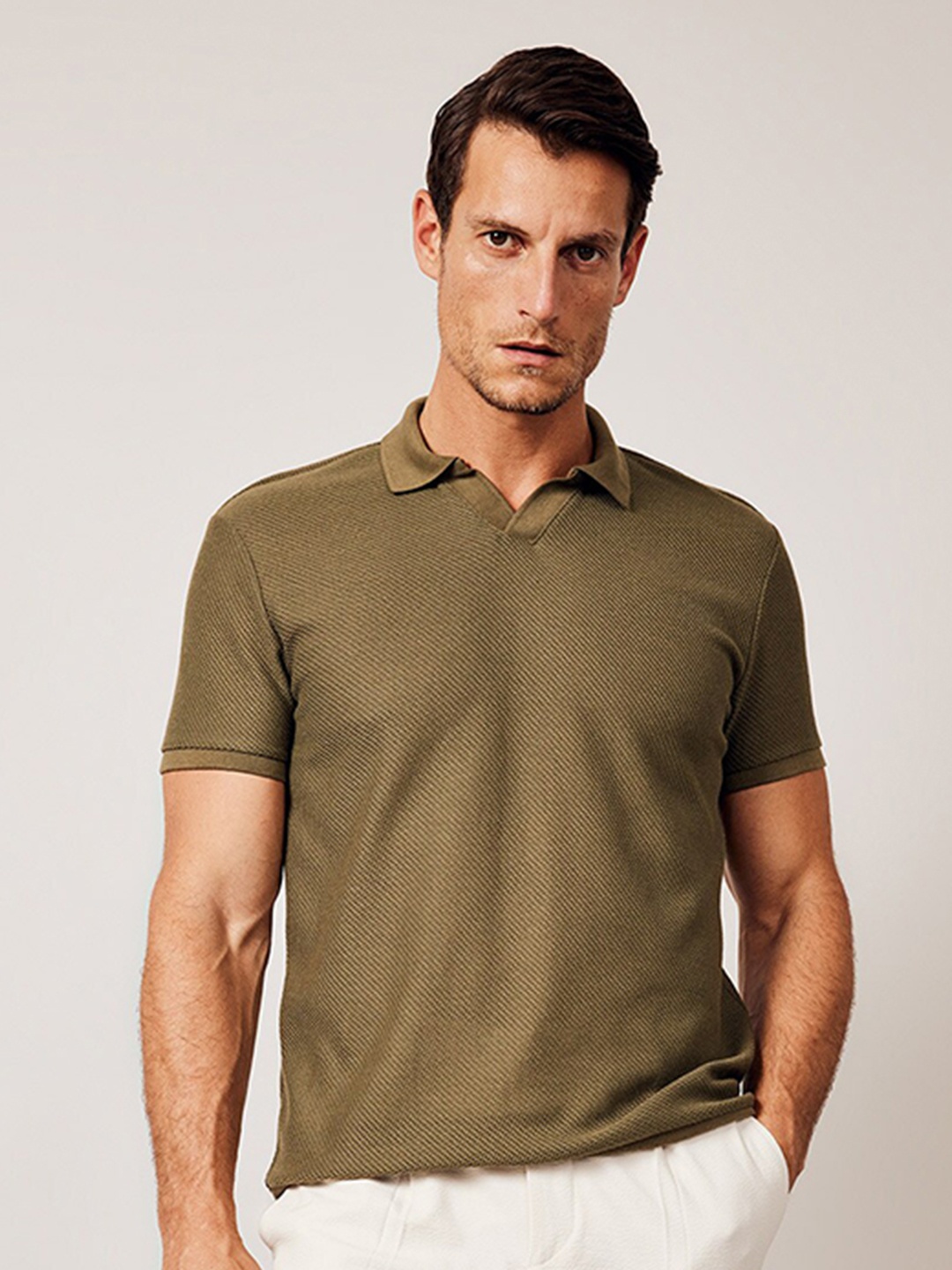 

DeFacto Polo Collar T-shirt, Olive
