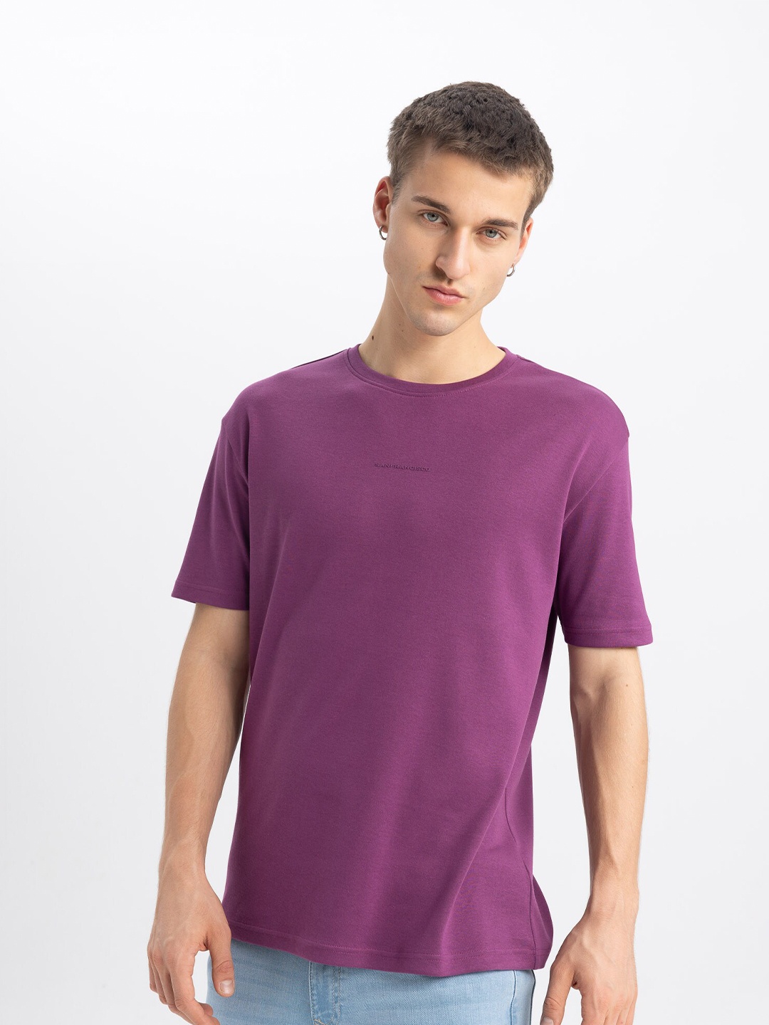 

DeFacto Round Neck T-Shirt, Purple