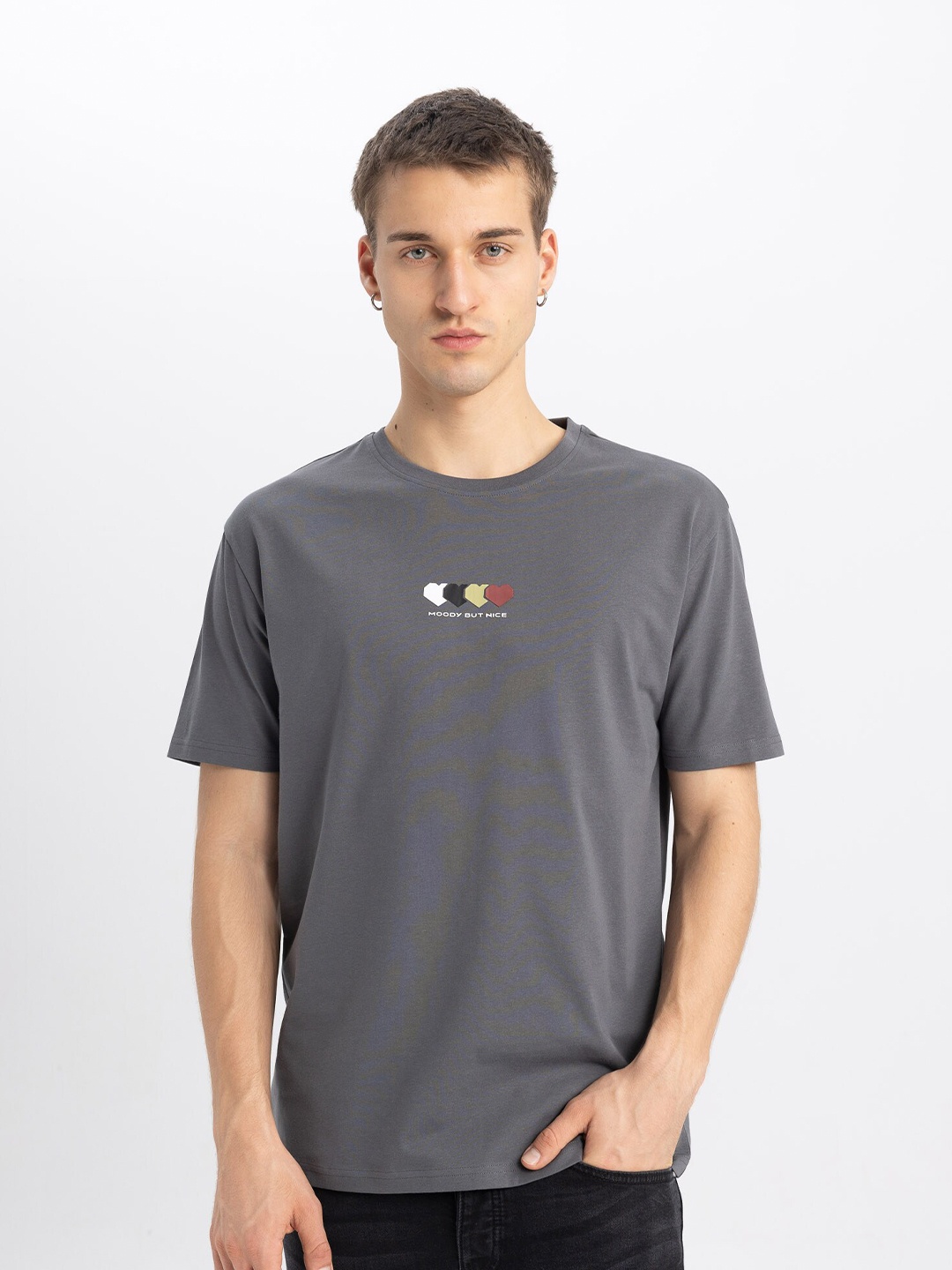 

DeFacto Round Neck T-shirt, Grey