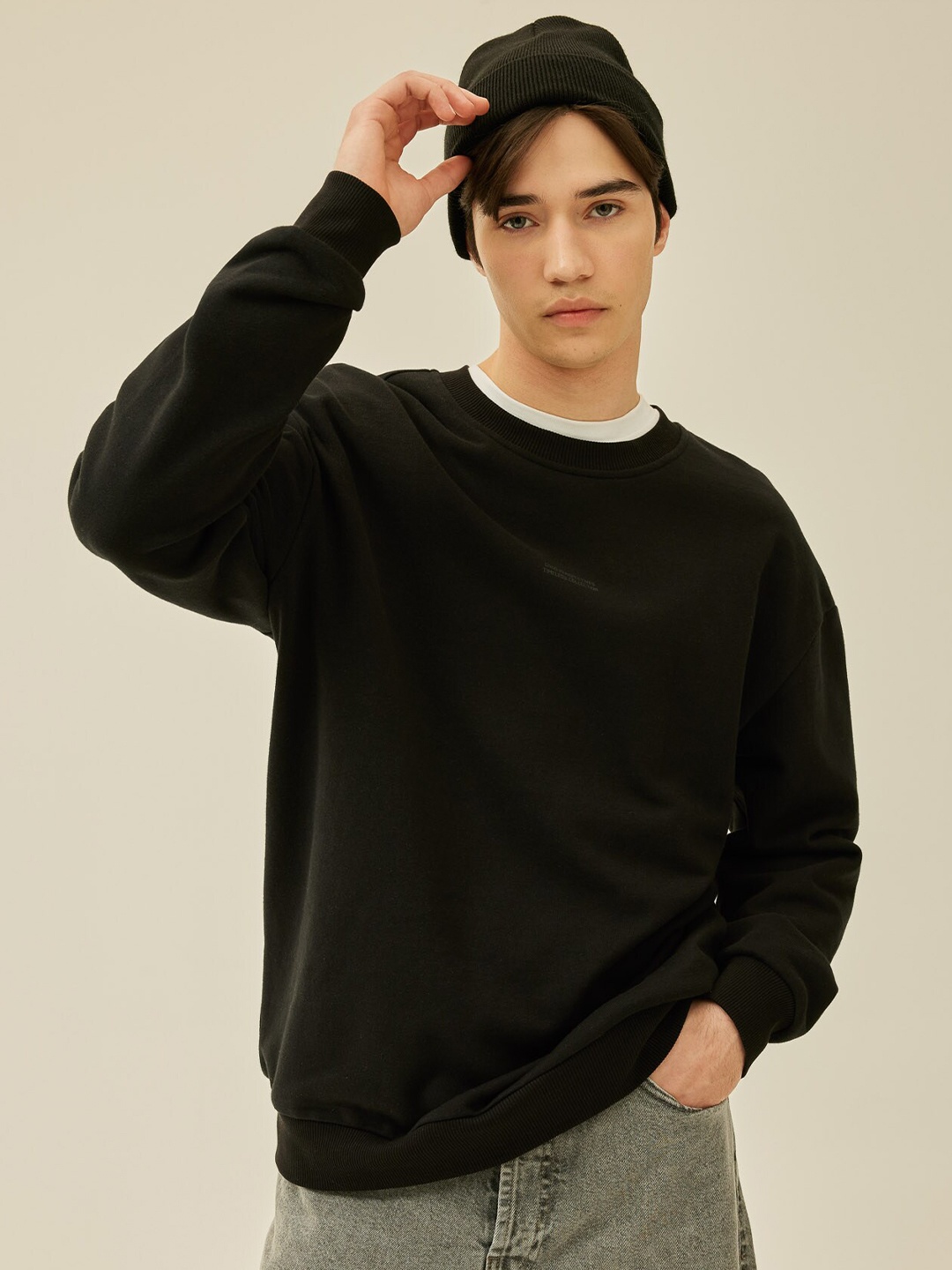 

DeFacto Long Sleeves Cotton Pullover Sweater, Black