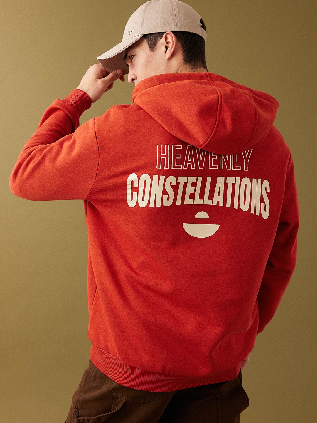 

DeFacto Typography Printed Hooded Pullover Sweatshirt, Red