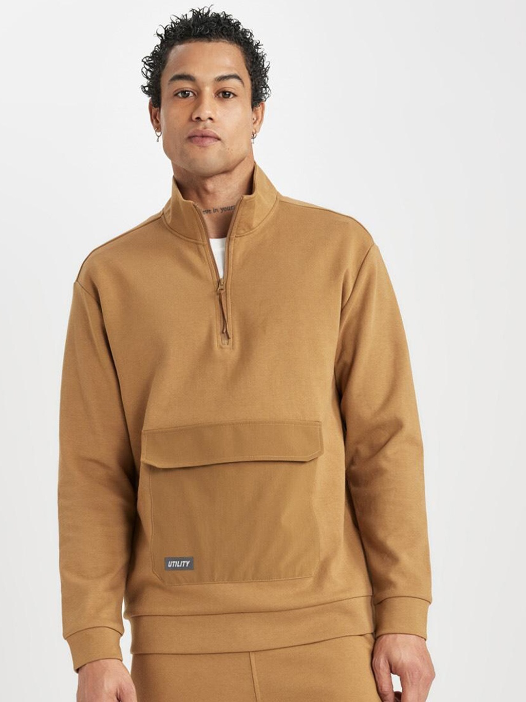 

DeFacto High Neck Sweatshirts, Brown