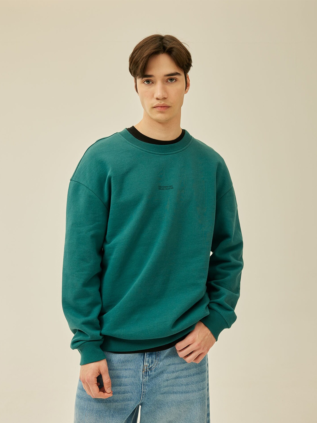 

DeFacto Round Neck Cotton Pullover, Green