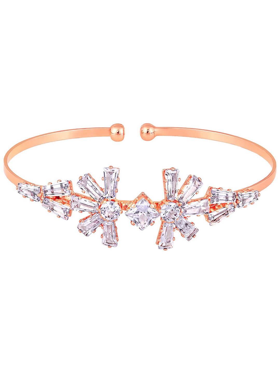 

Mahi Cubic Zirconia Rose Gold-Plated Kada Bracelet