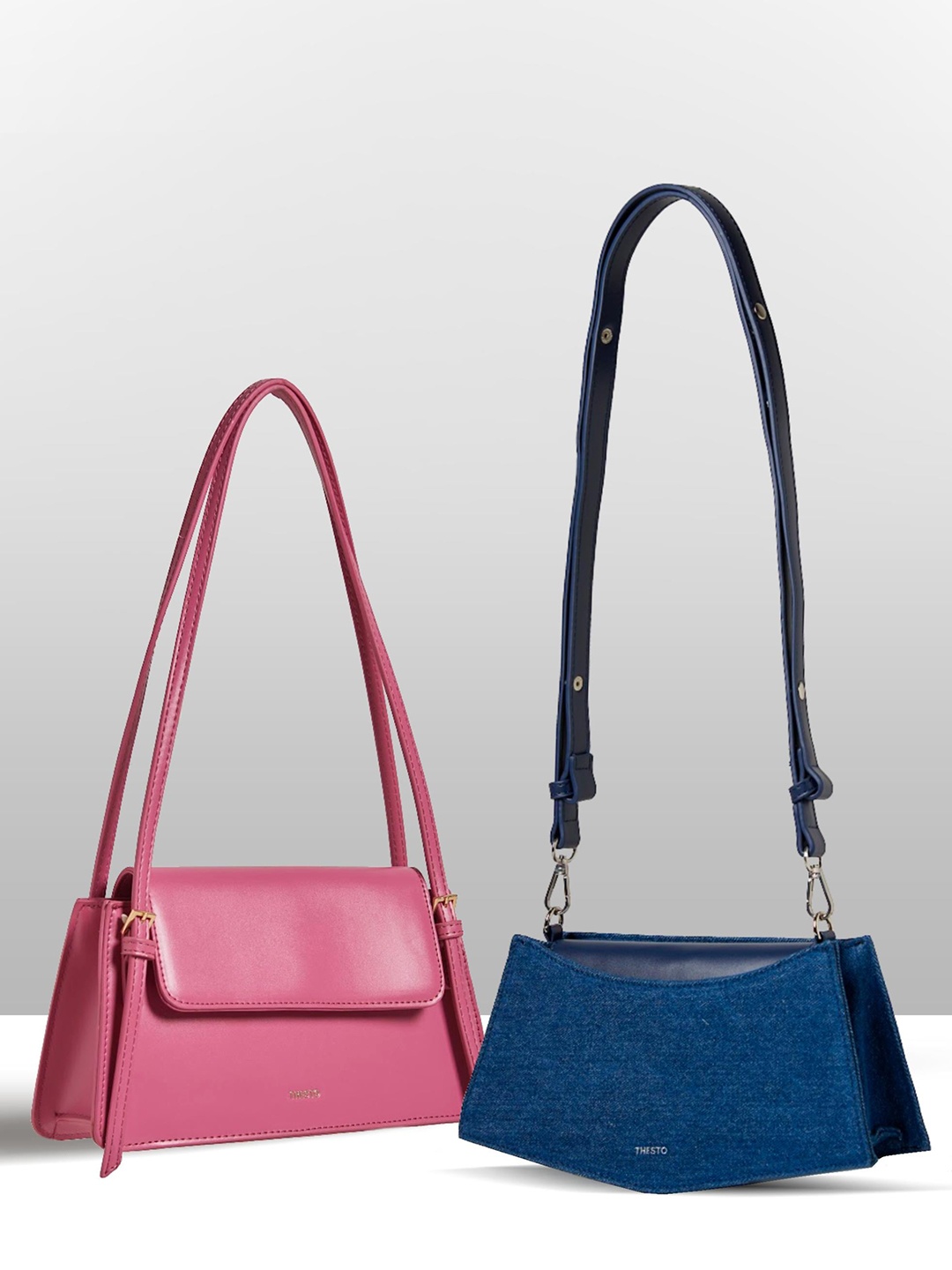 

THESTO Set Of 2 Structured Sling & Shoulder Bag, Blue