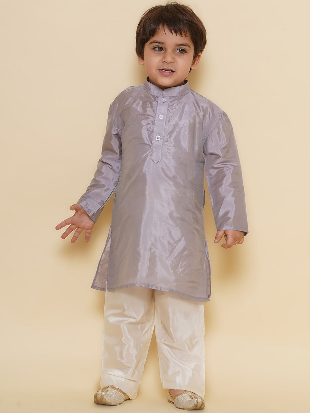 

Sethukrishna Boys Mandarin Collar Kurta, Grey