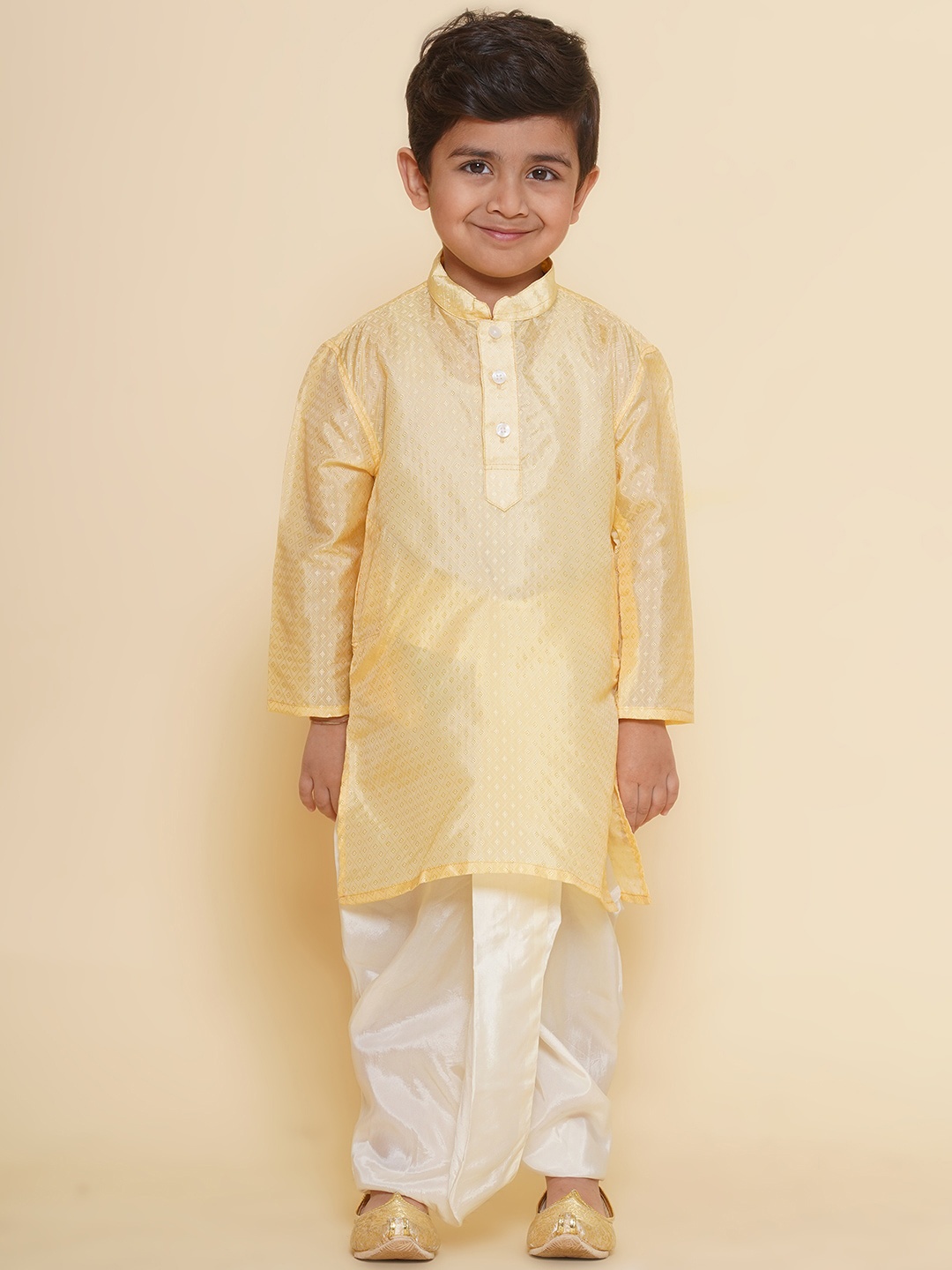 

Sethukrishna Boys Mandarin Collar Kurta, Beige