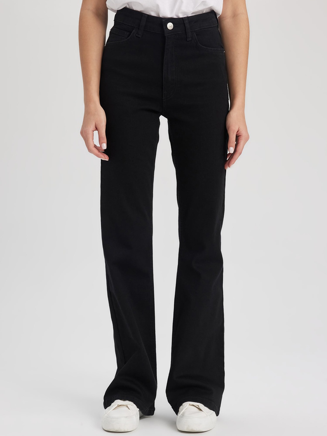 

DeFacto Women Mid Rise Cotton Trouser, Black