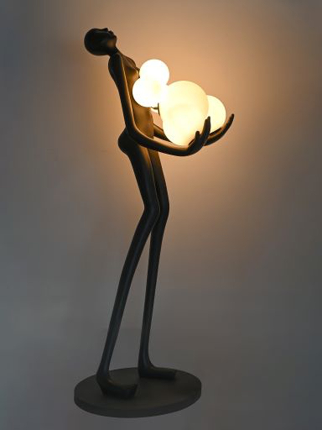 

THE STELLAR KRAFT White & Black Metal Lady With Stars Floor Lamp