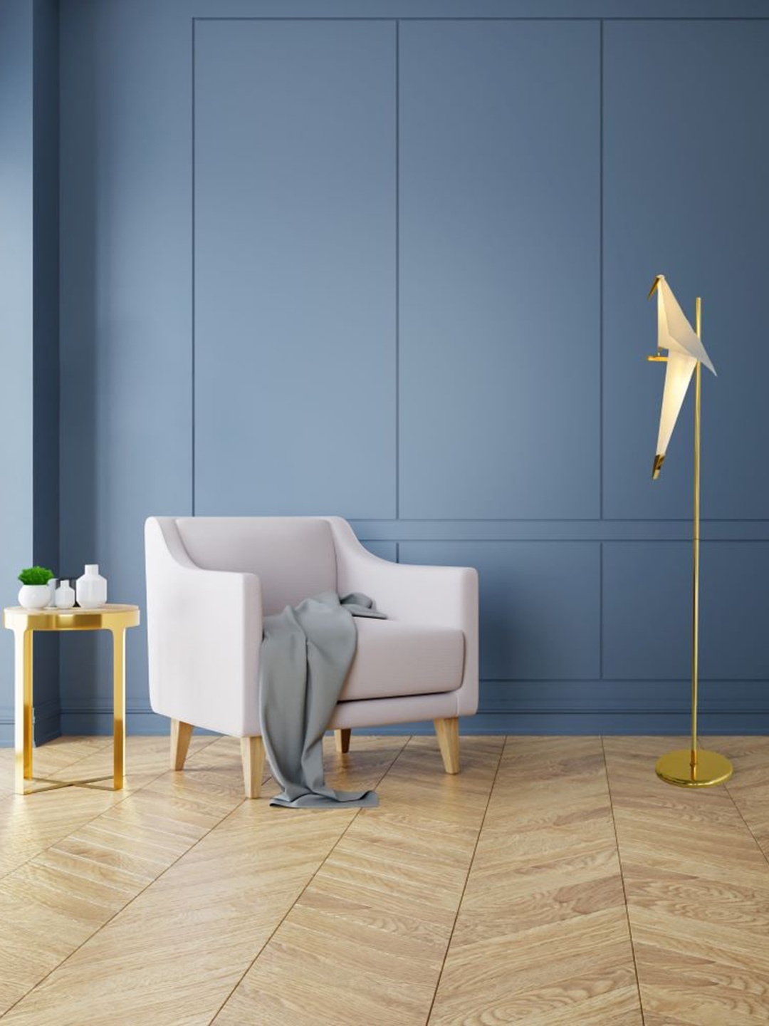 

THE STELLAR KRAFT Gold Toned & White Metal Sheer Infinity Floor Lamp