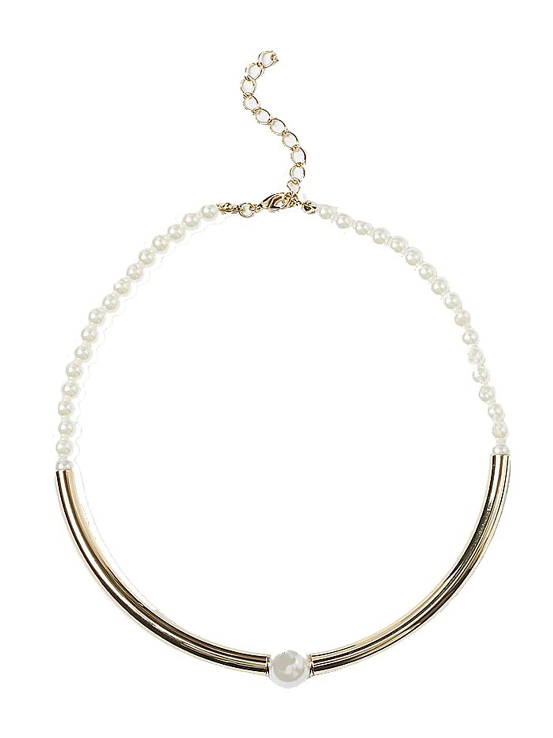 

SYGA Artificial Beads Studded Necklace, Gold