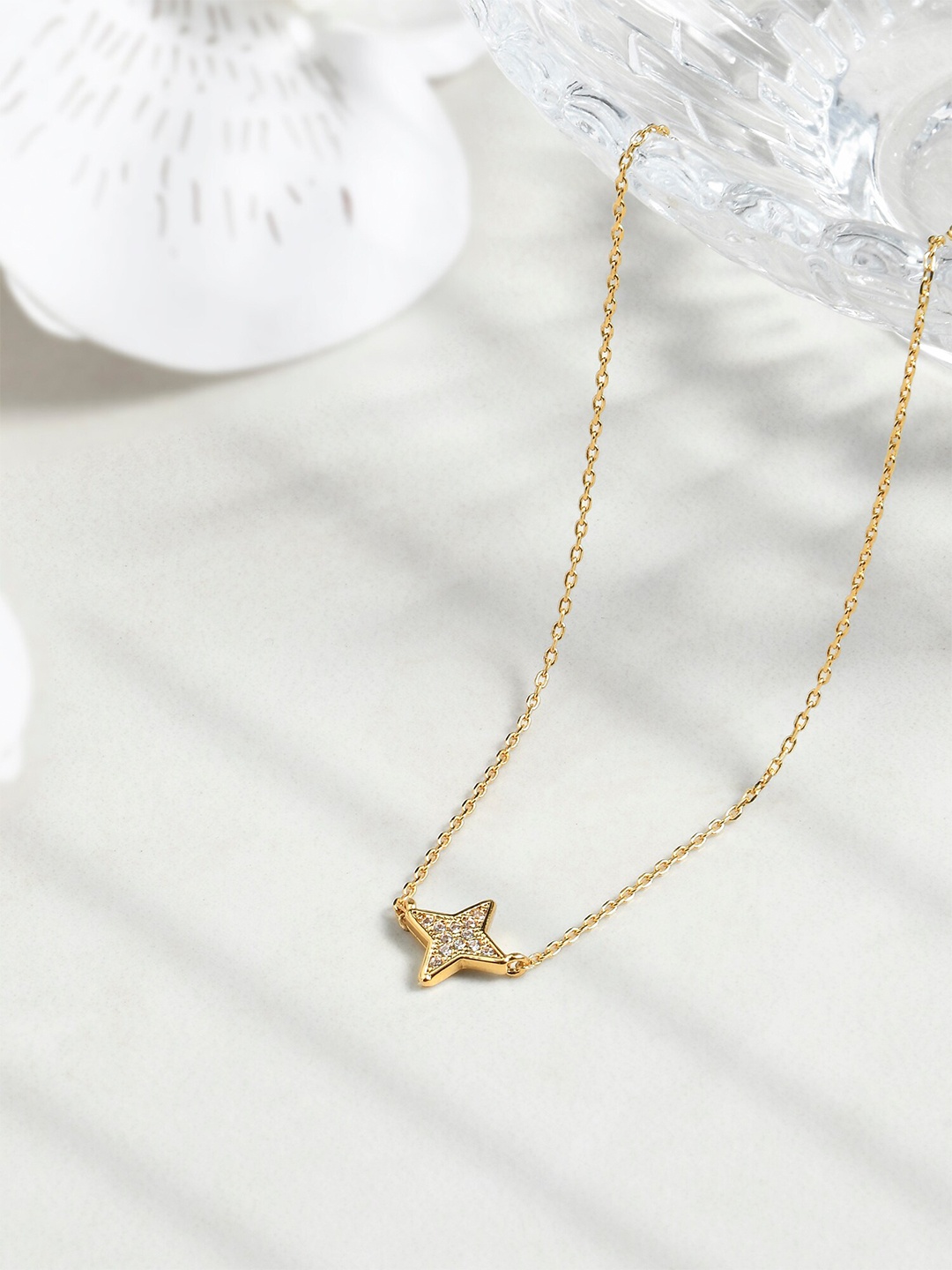 

Accessorize London 14K Gold-plated Sparkle Star Charm Pendant Set Necklace