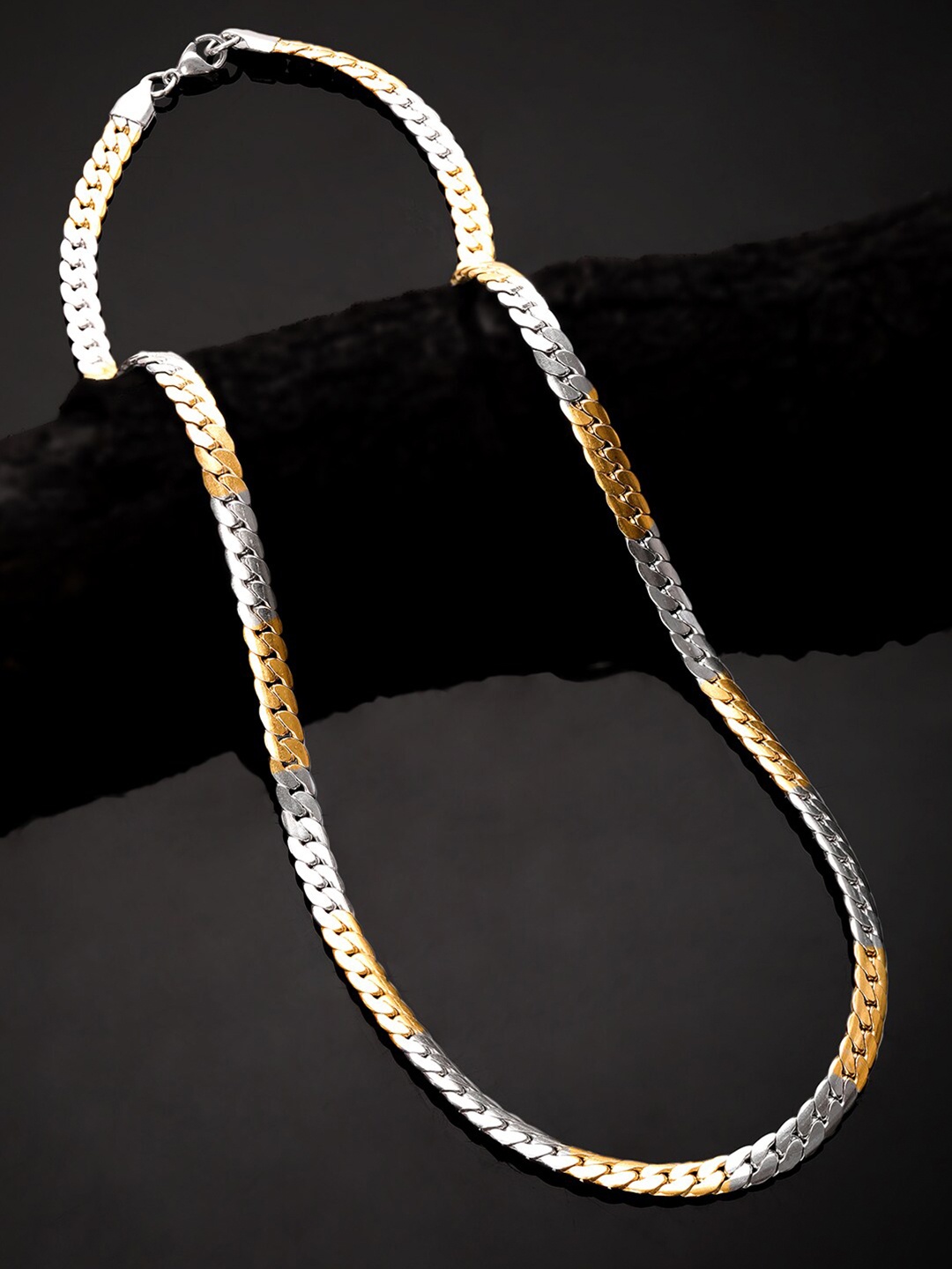 

The Roadster Lifestyle Co. Rhodium Plated Dual Toned Link Chain, Silver