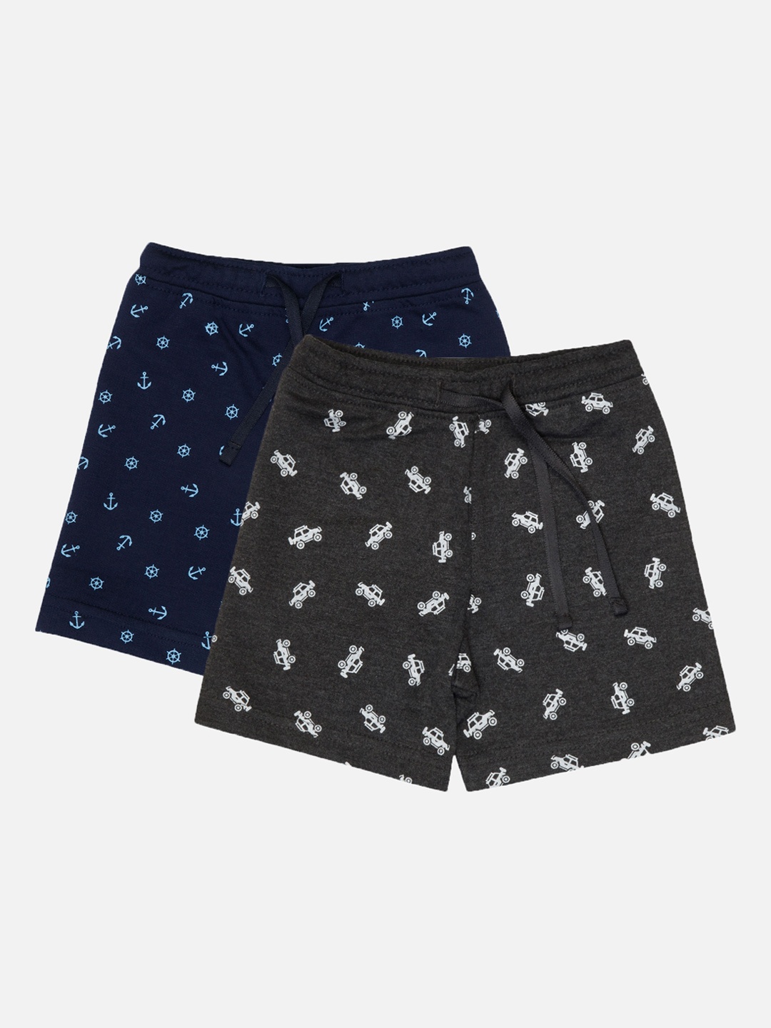 

Bodycare Kids Boys Pack Of 2 Conversational Printed Cotton Shorts, Black