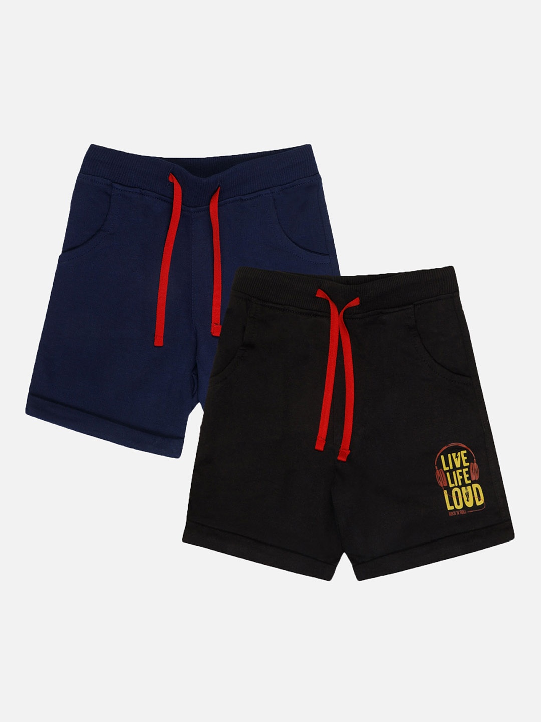 

Bodycare Kids Boys Pack Of 2 Mid-Rise Cotton Shorts, Navy blue