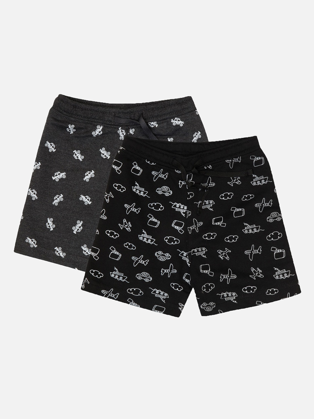 

Bodycare Kids Boys Conversational Printed Mid-Rise Shorts, Black
