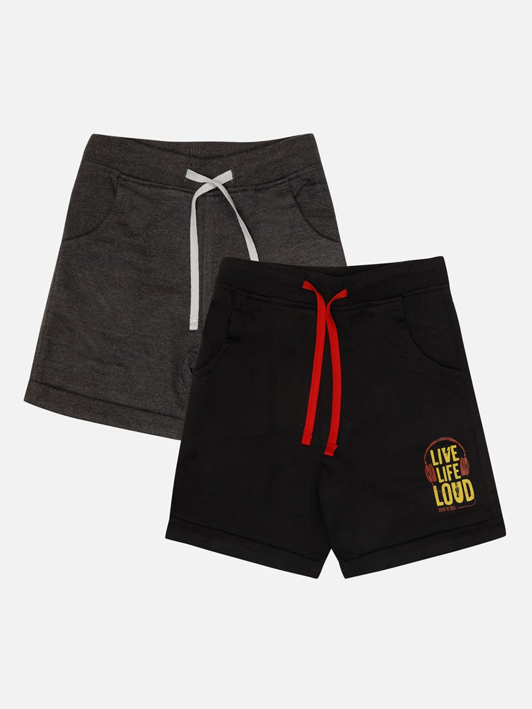 

Bodycare Kids Boys Pack Of 2 Mid-Rise Cotton Shorts, Black