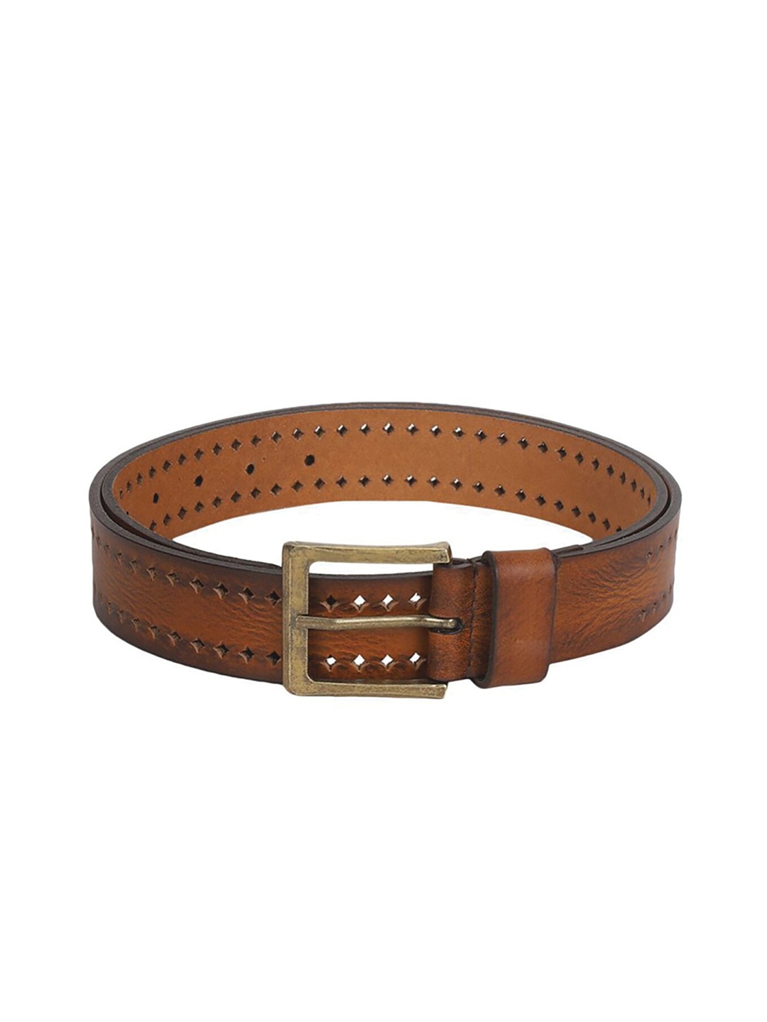 

UrbanMark Men Textured Leather Reversible Formal Belt, Tan