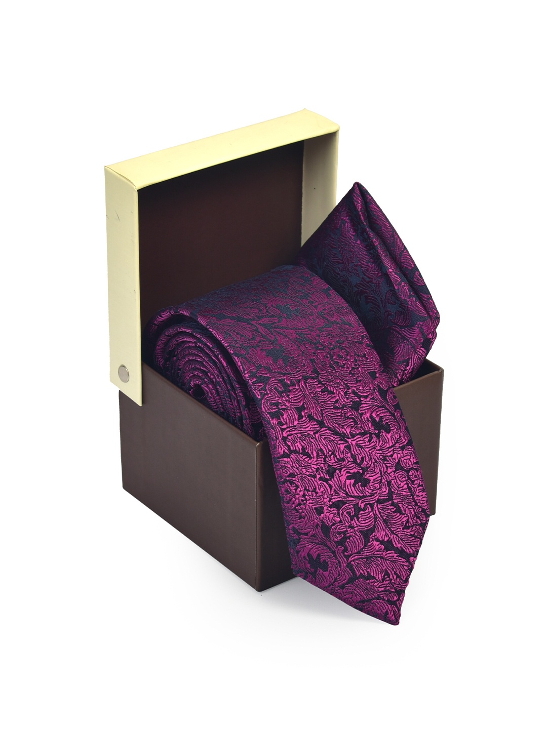 

Hashburys Men Printed Formal Broad Tie, Magenta