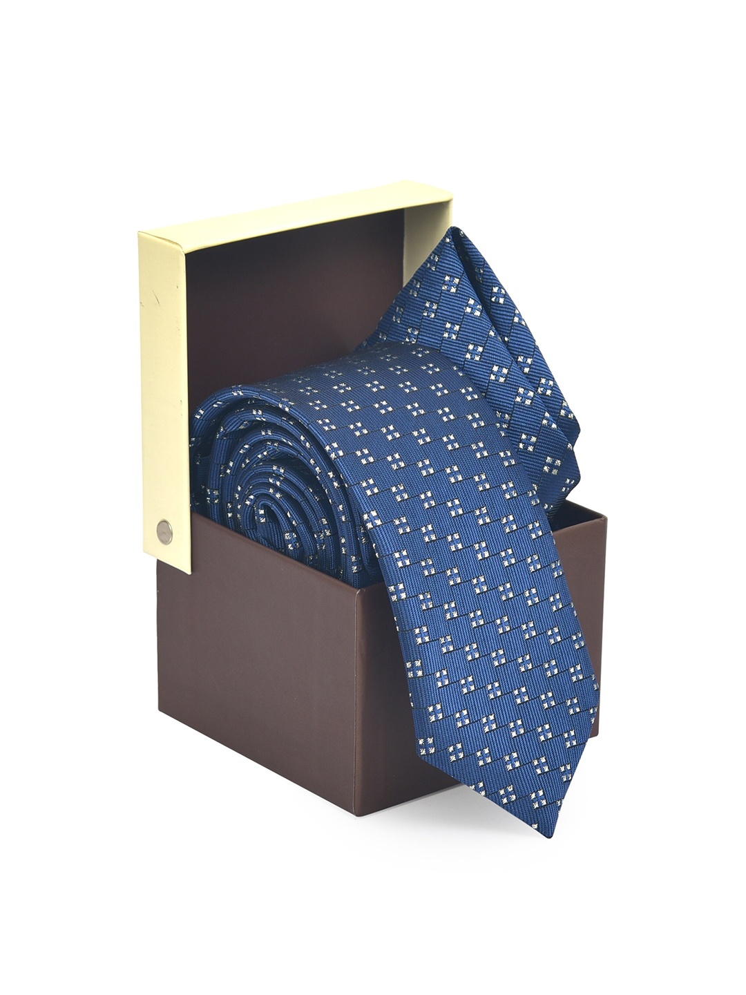 

Hashburys Men Printed Microfiber Premium Tie With Pocket Square, Blue